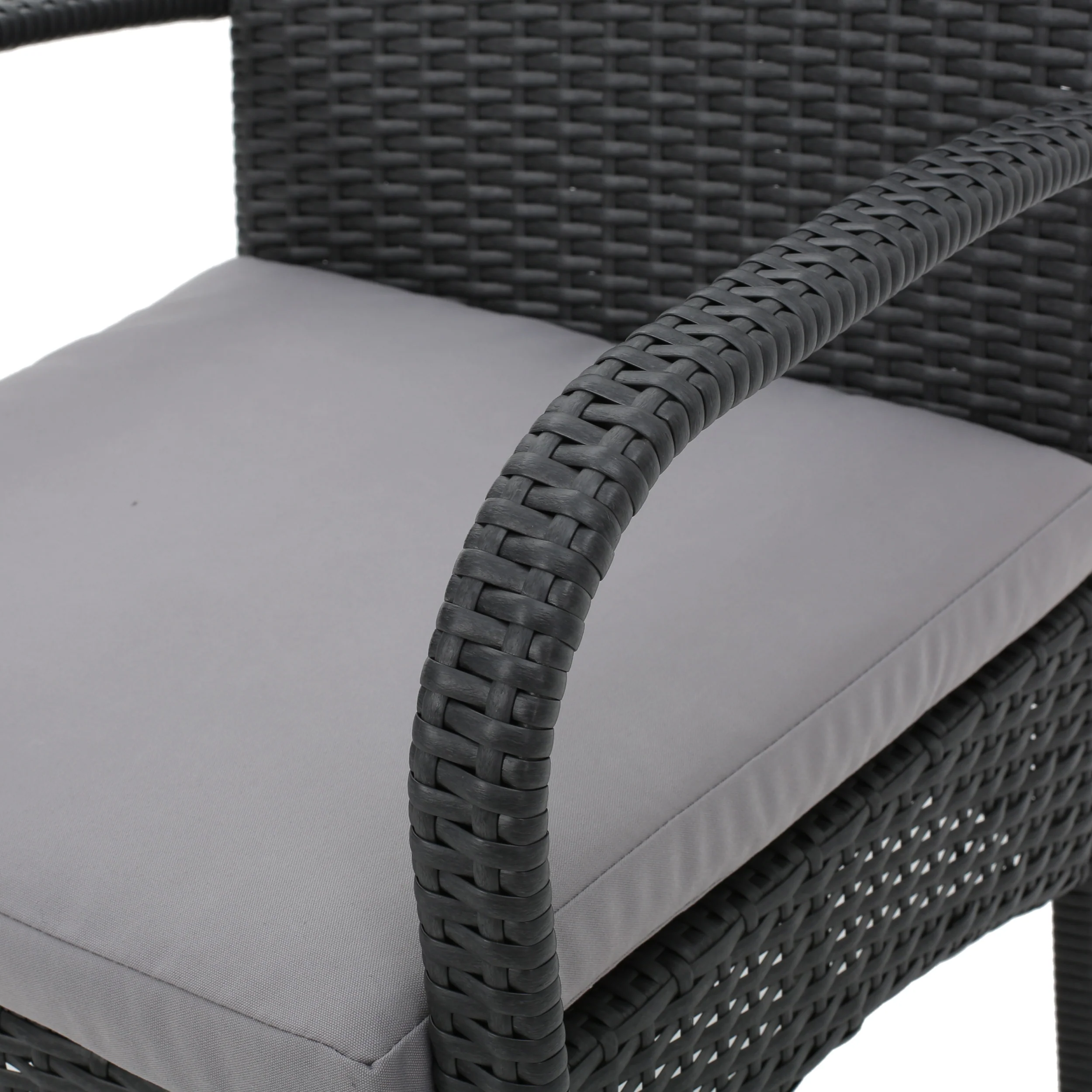 El Capitan Outdoor Grey Wicker Dining Chairs with Cushions (Set of 2) - furnishings