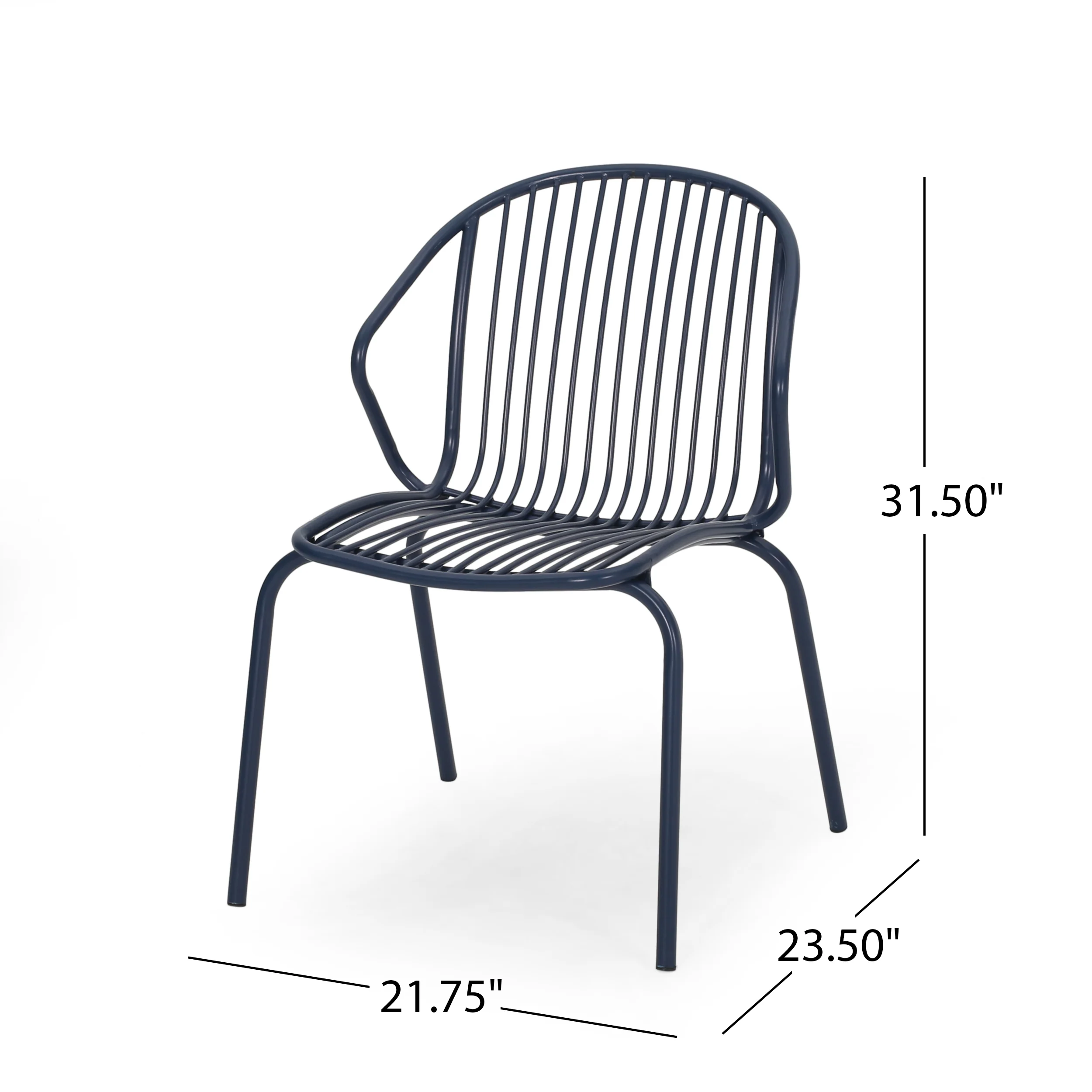 Emily Outdoor Modern Iron Club Chair (Set of 2) - furnishings