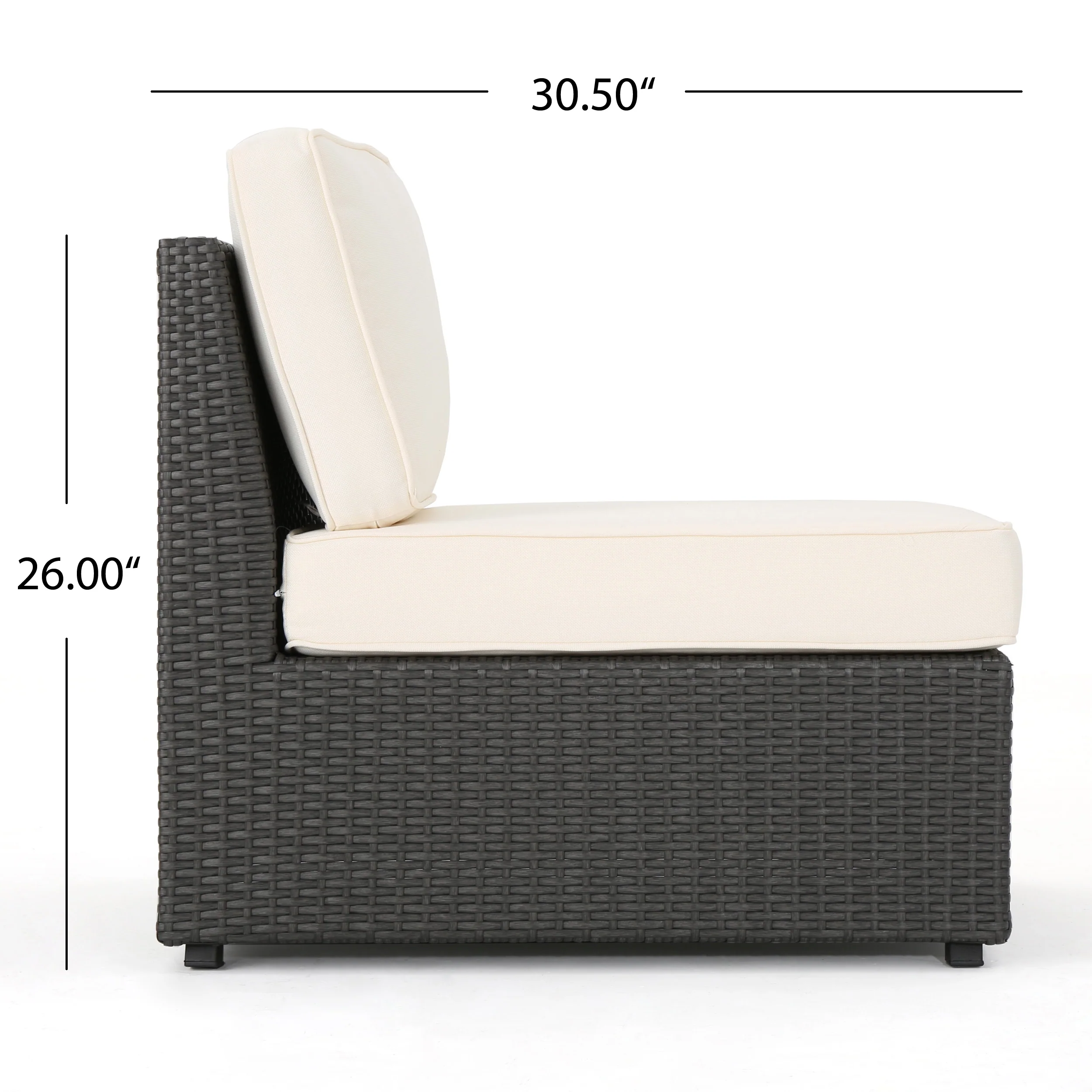 Reddington 7pc Outdoor Grey Wicker Sofa Set w/ Cushions - furnishings