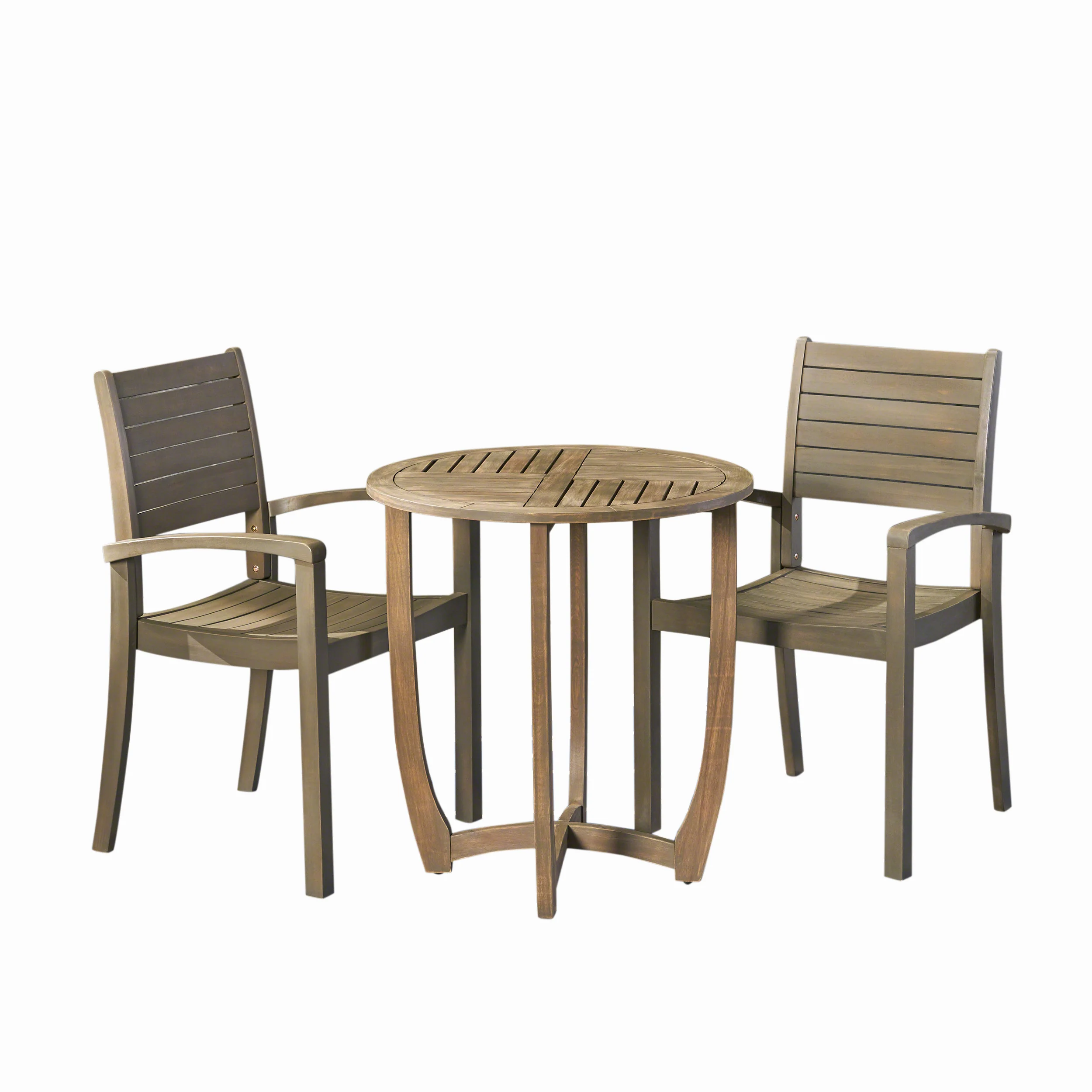 Cathy Outdoor 2-Seater Acacia Wood Bistro Set - furnishings