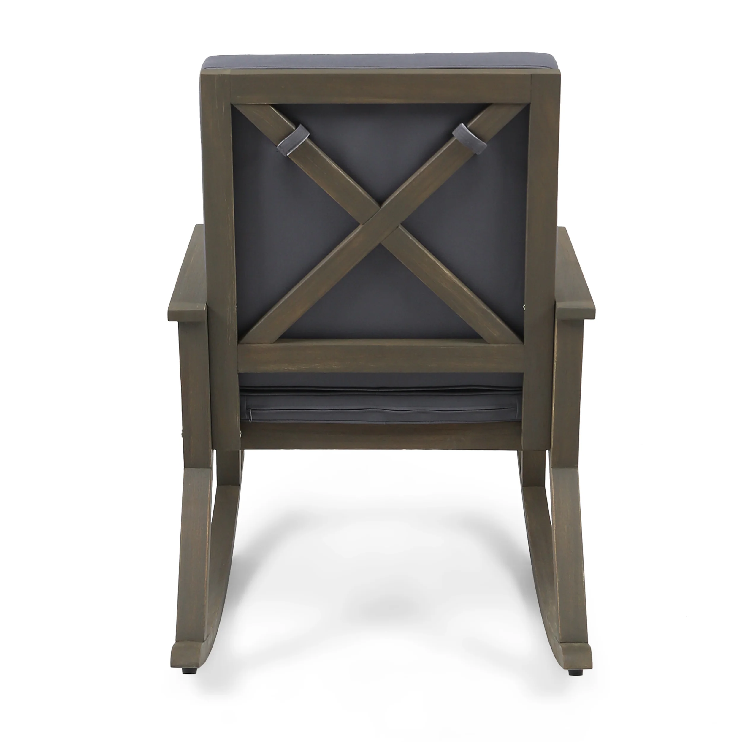 Andy Outdoor Acacia Wood Rocking Chair with Water-Resistant Cushions - furnishings