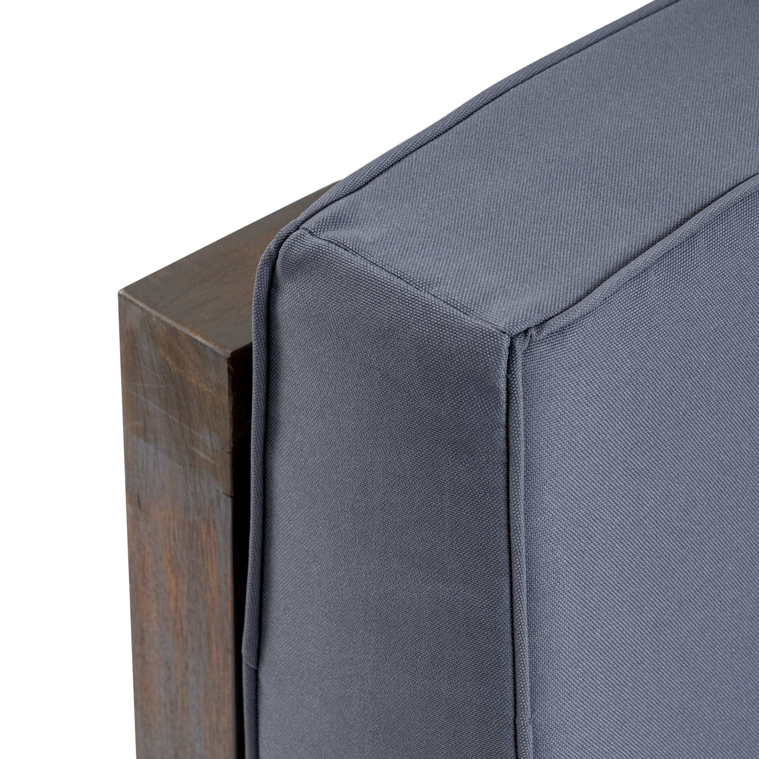 Louise Outdoor Acacia Wood Club Chair with Cushion - furnishings