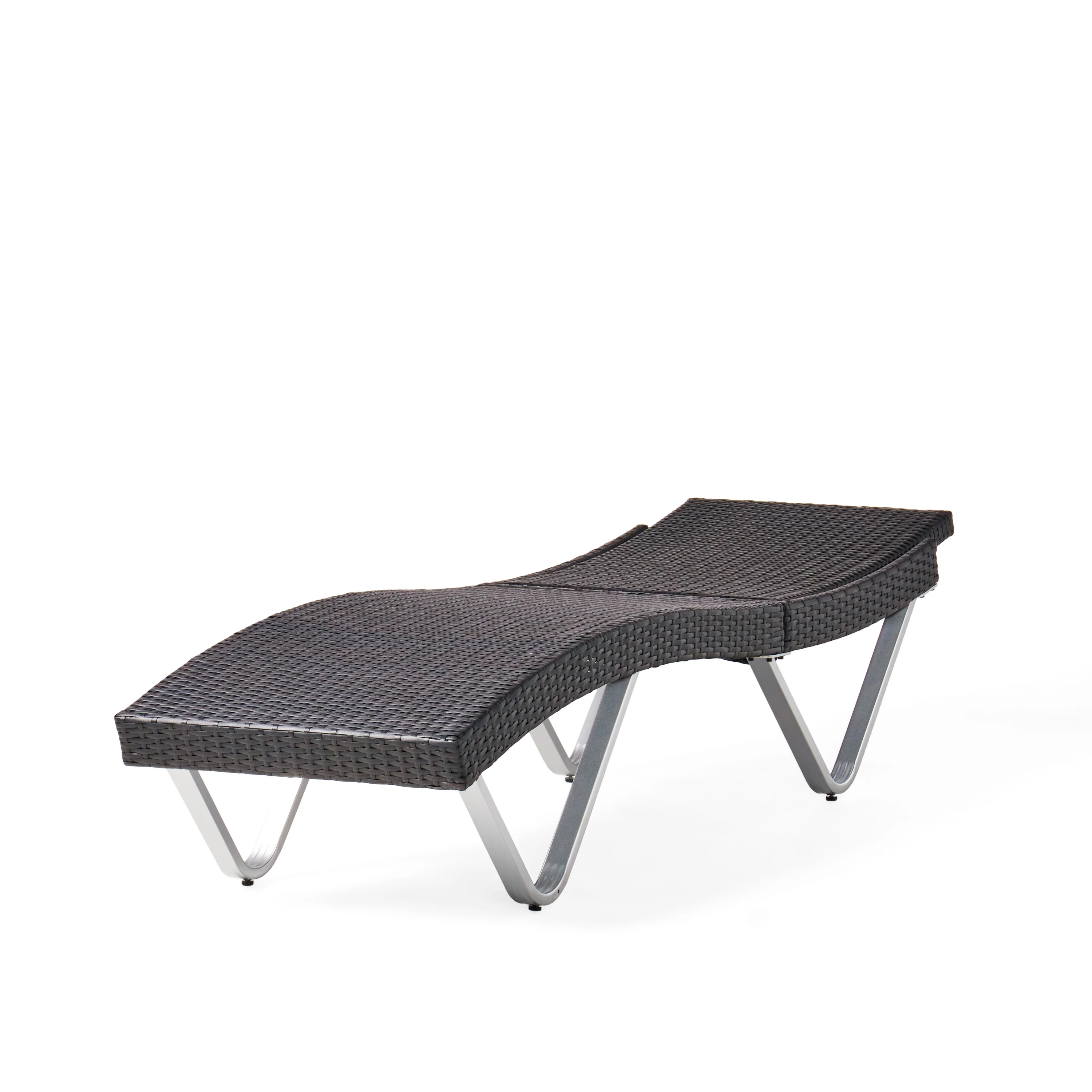Manuela Outdoor Brown Wicker Aluminum Chaise Lounge Chair - furnishings
