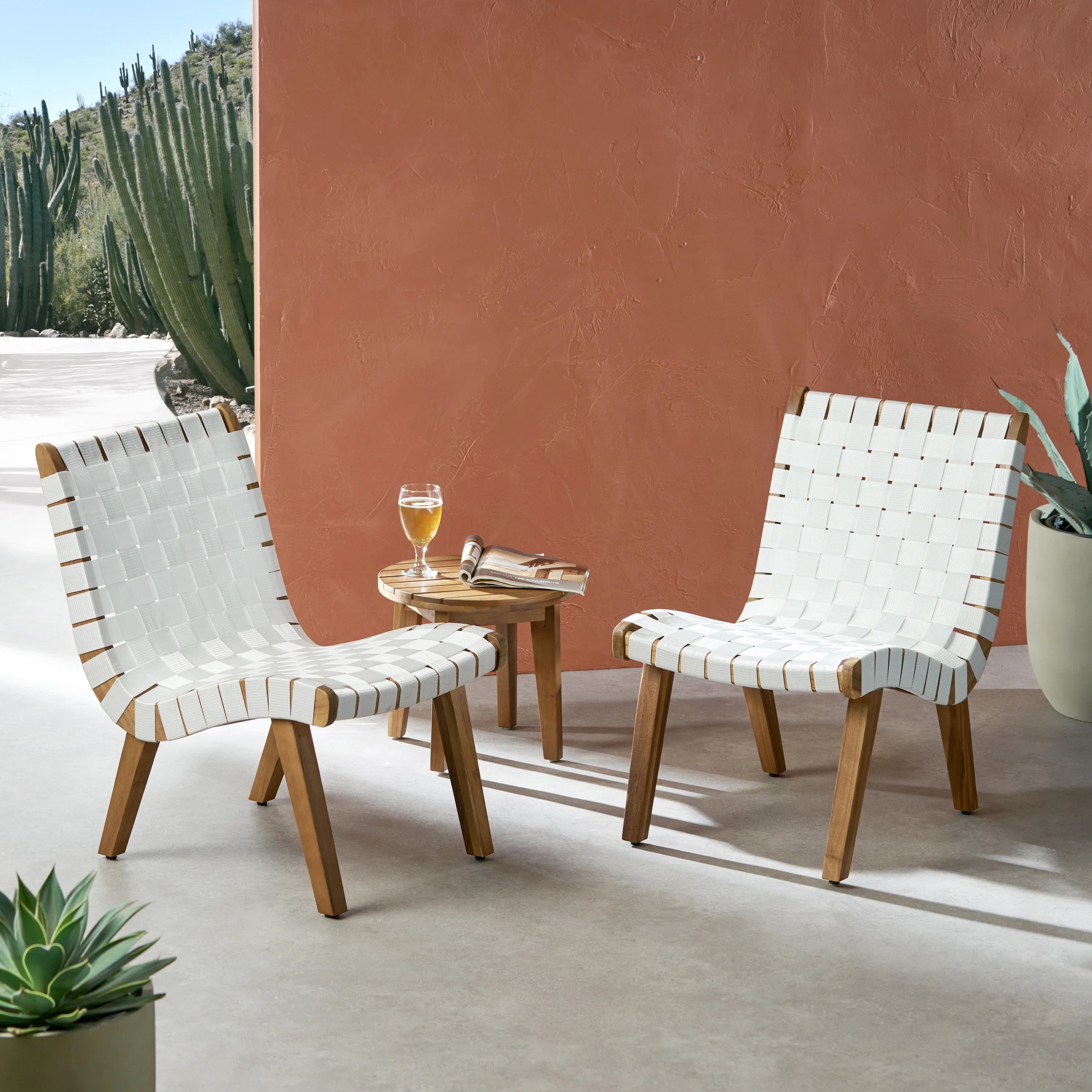 Ocilla Outdoor Rope Weave Chat Set - furnishings