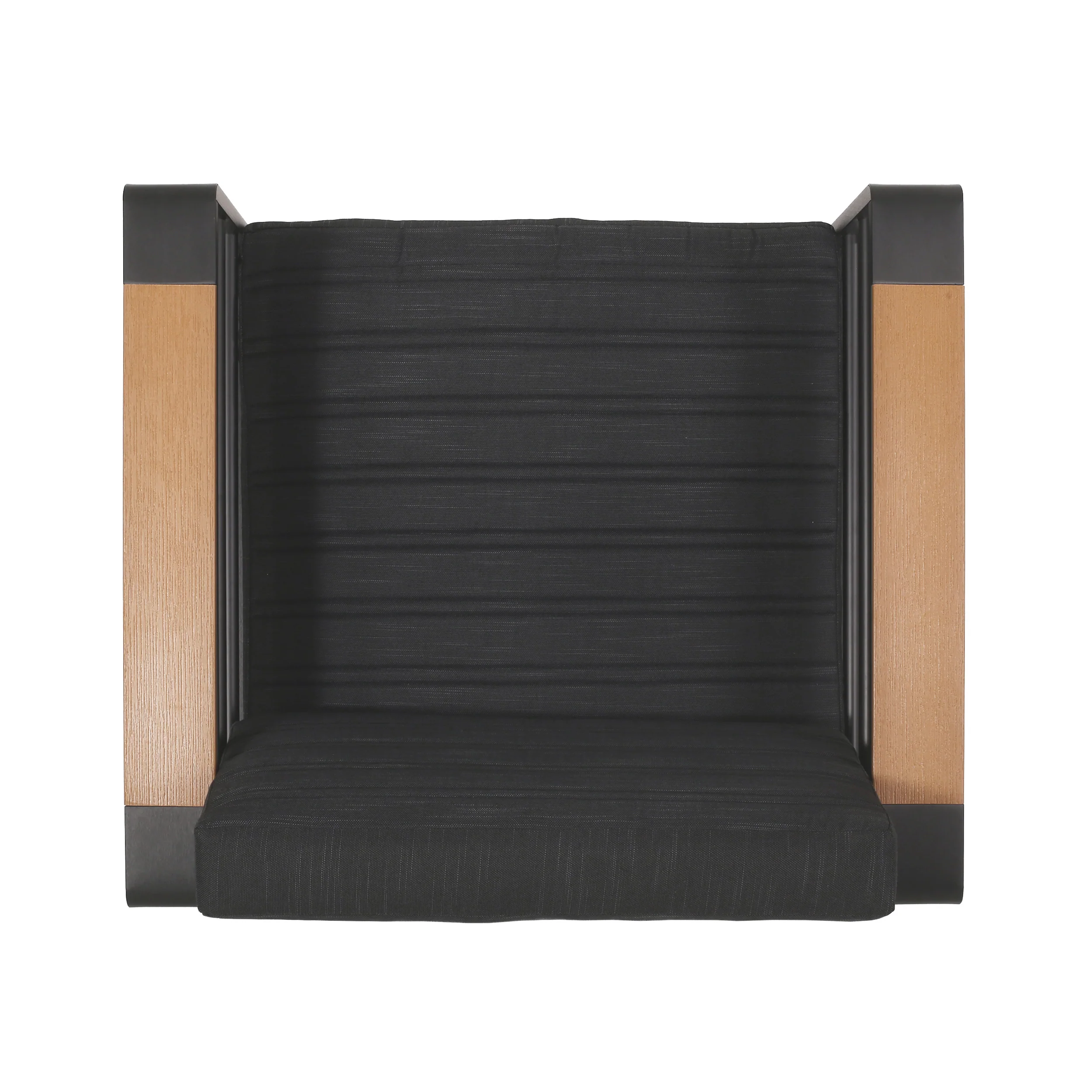 Swanton Outdoor Aluminum Club Chairs with Water Resistant Cushions, Set of 2, Dark Gray, Natural, and Black - furnishings
