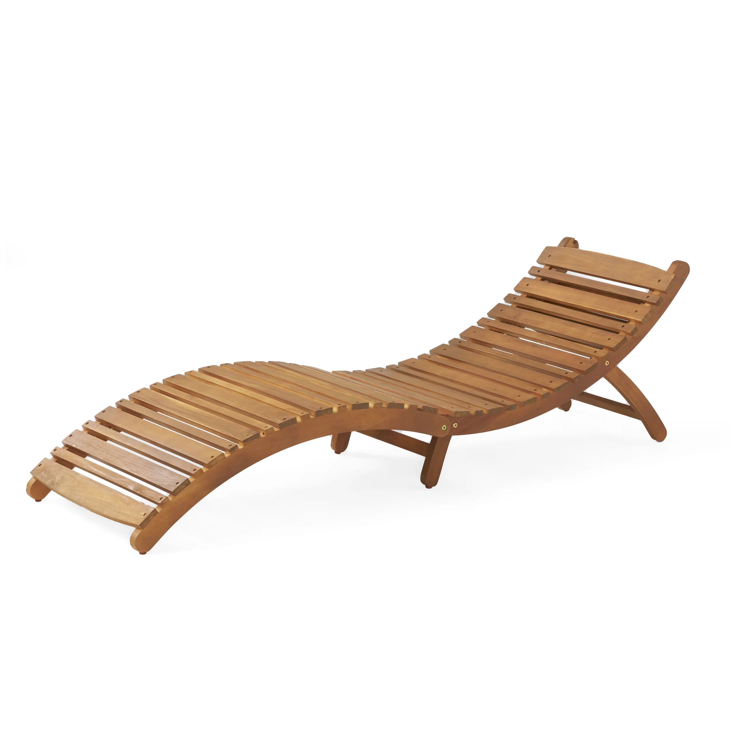 Lisbon Outdoor Wood Folding & Portable Chaise Lounge - furnishings
