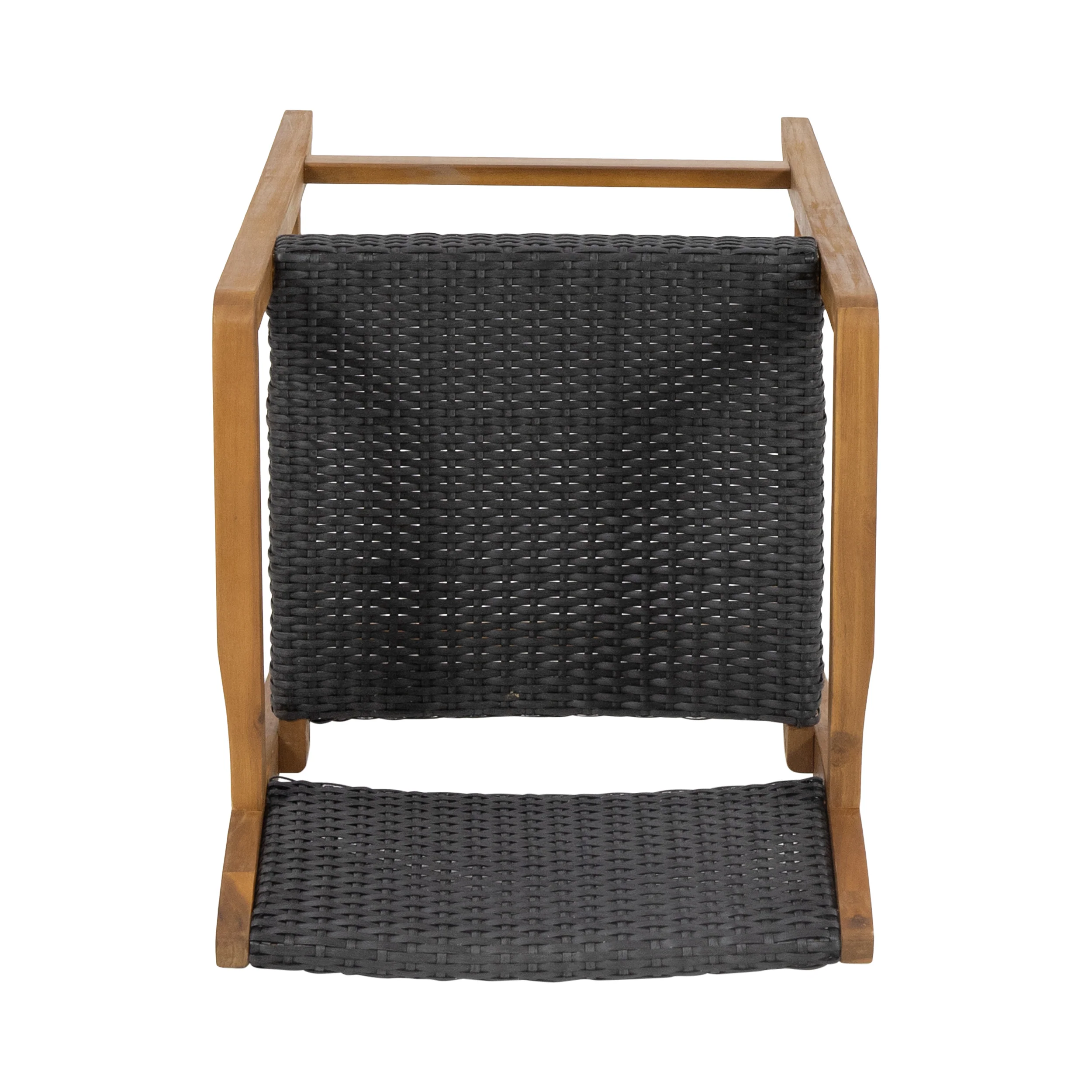 Eliani Outdoor Acacia Wood Barstools with Wicker (Set of 4) - furnishings