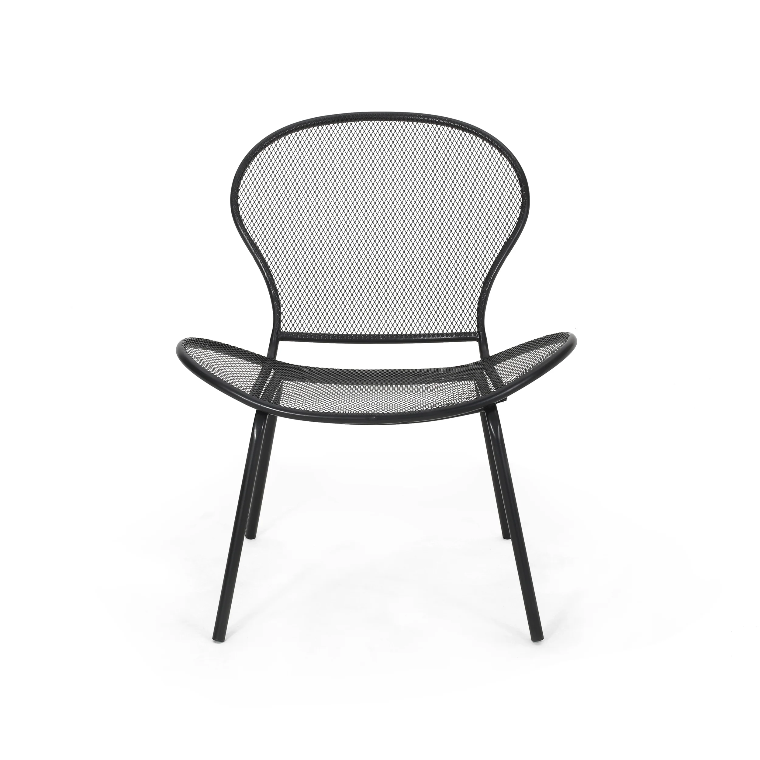 Tristian Modern Outdoor Iron Club Chair (Set of 2) - furnishings