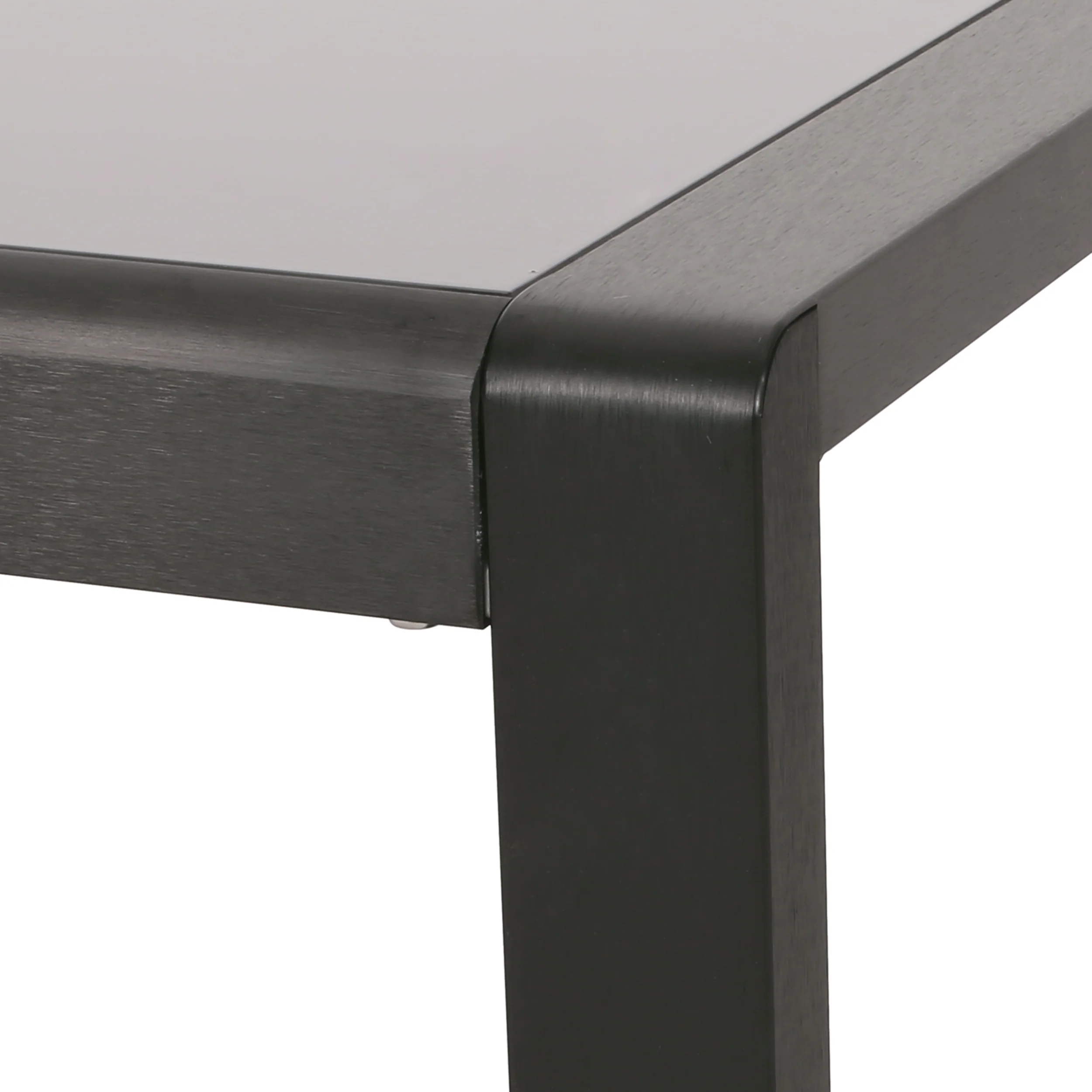 Gadd Outdoor Aluminum and Tempered Glass Coffee Table, Black, Gray - furnishings