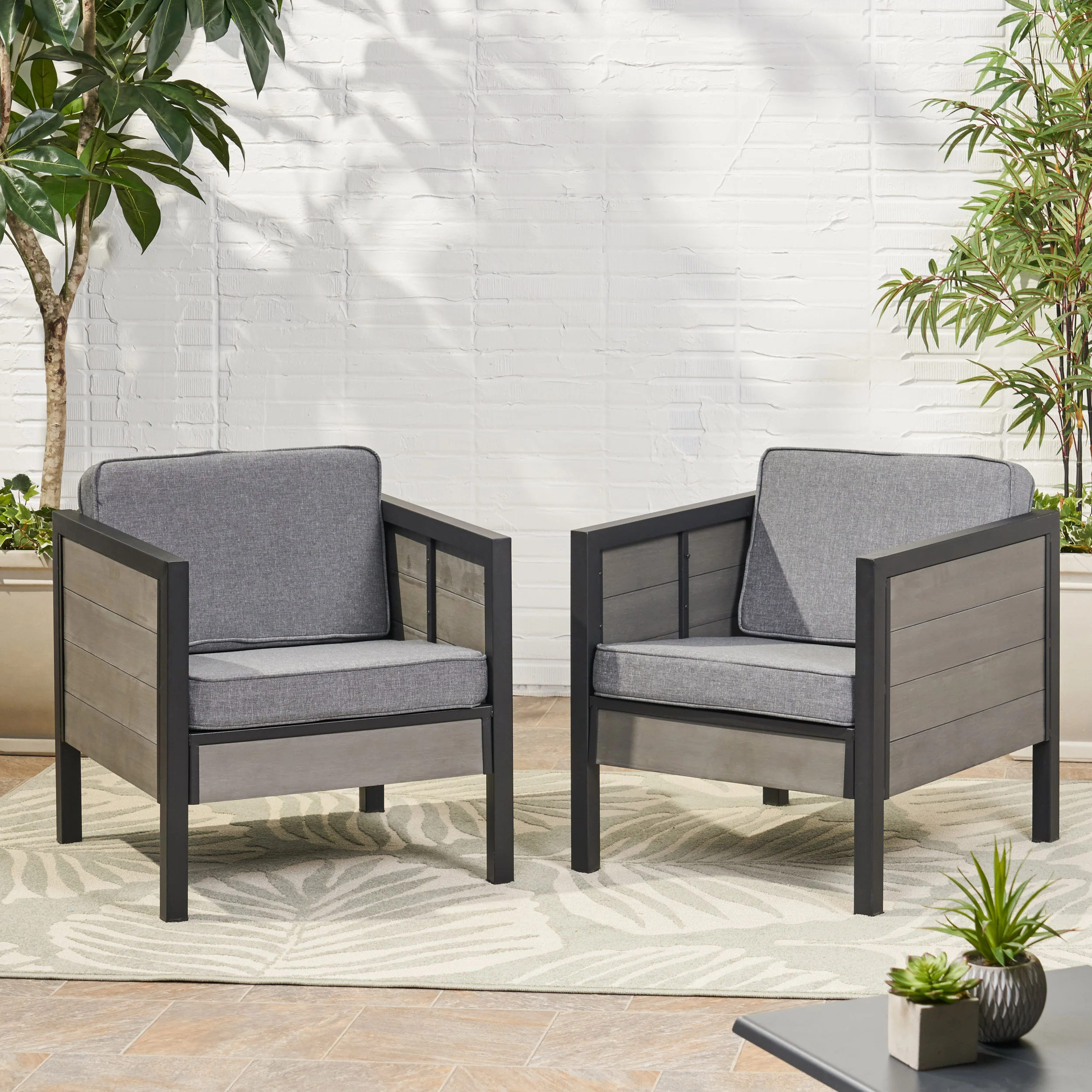 Grace Outdoor Club Chair with Cushions (Set of 2) - furnishings