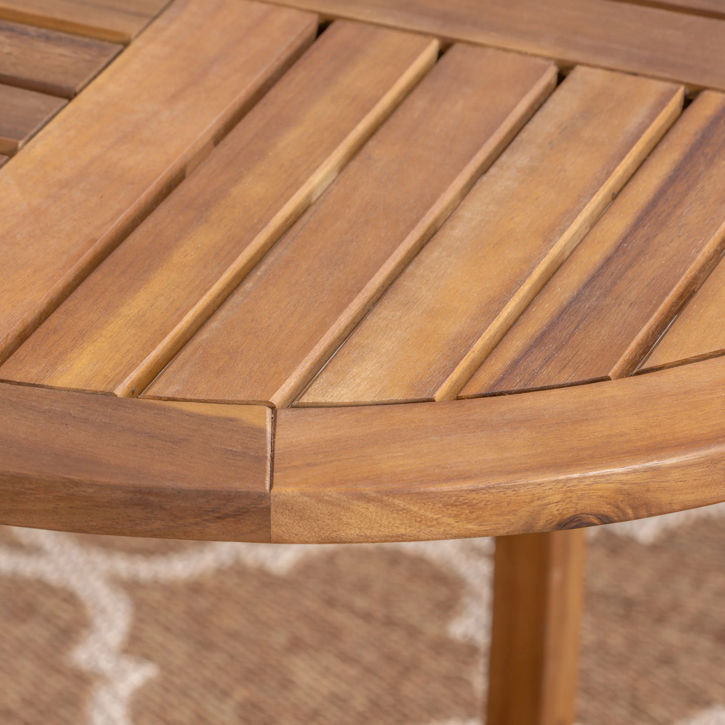 Leyam Outdoor 3 Piece Acacia Wood/ Wicker Bistro Set with Cushions, Teak Finish and Brown with Cr?¡ì?¡ìme - furnishings