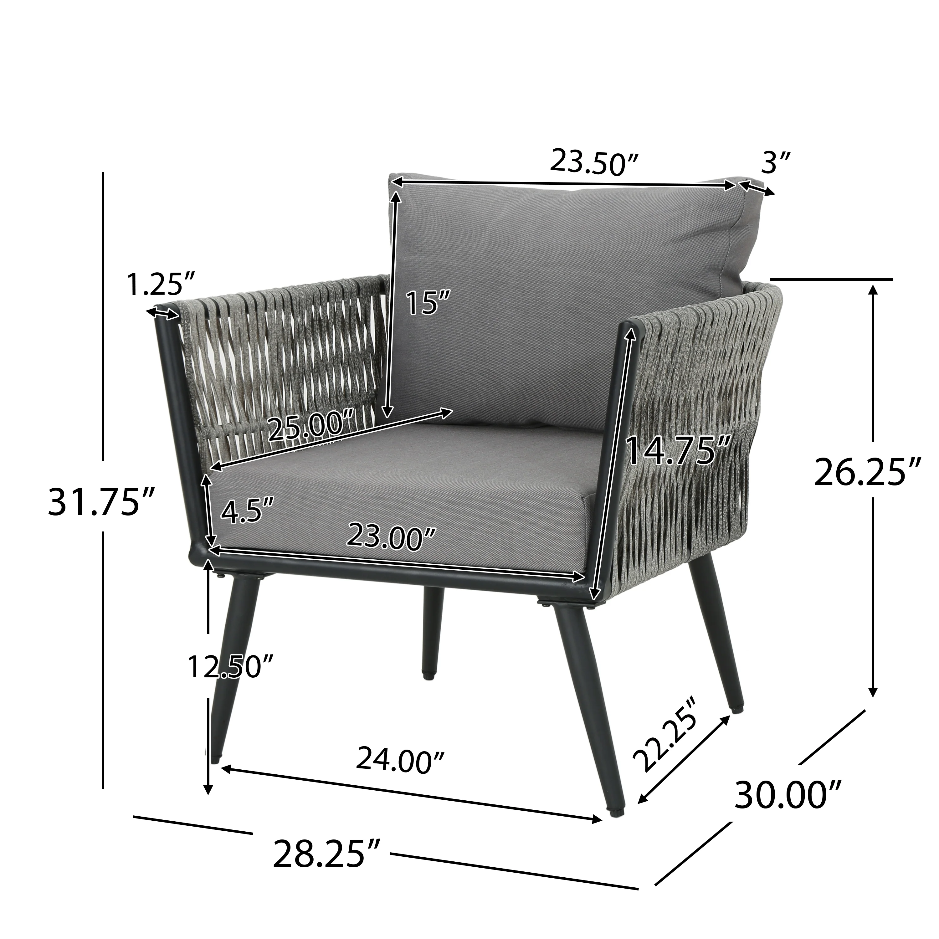 Shipley Outdoor Wicker and Aluminum Club Chair - furnishings