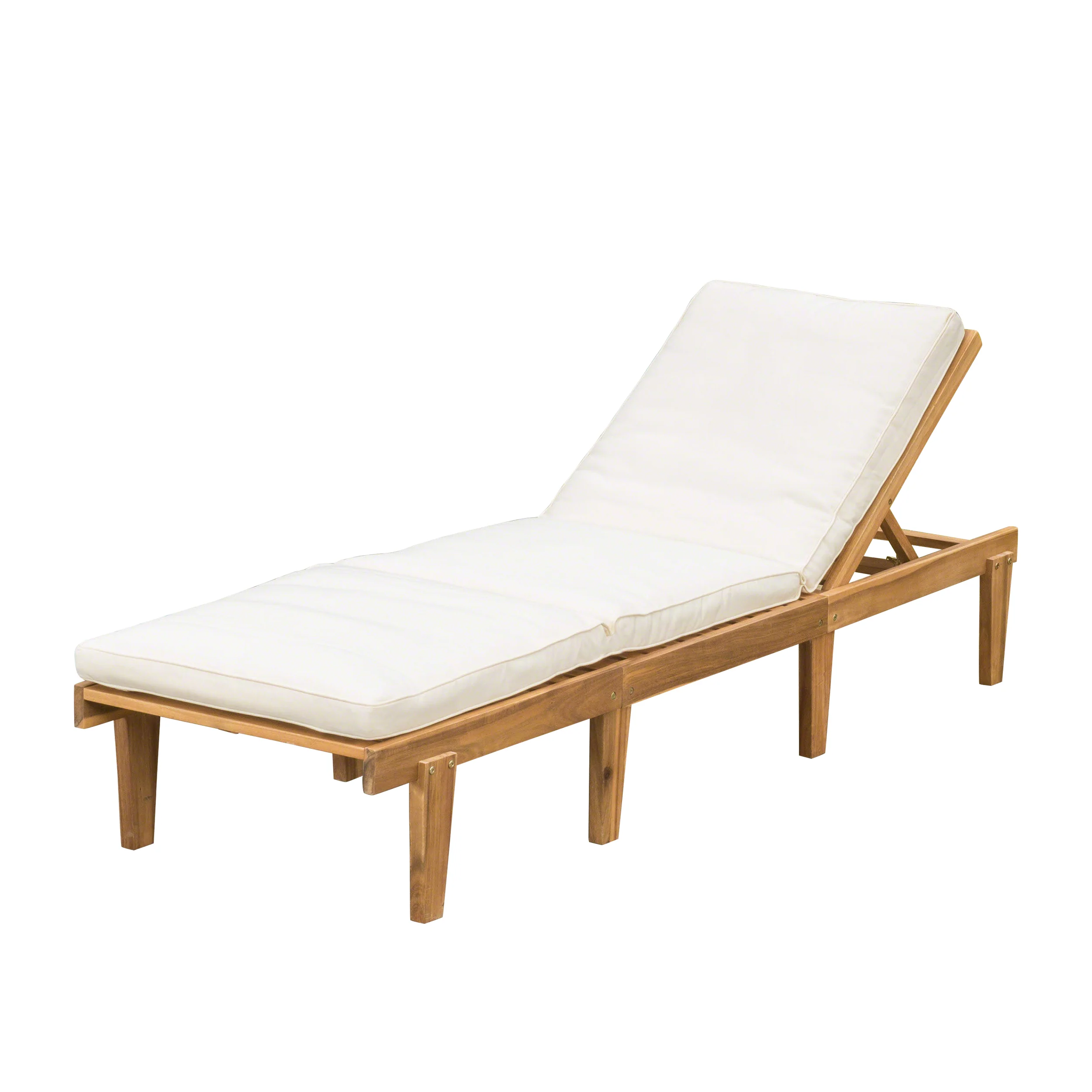 Paolo Outdoor Teak Brown Wood Chaise Lounge with Cushion - furnishings