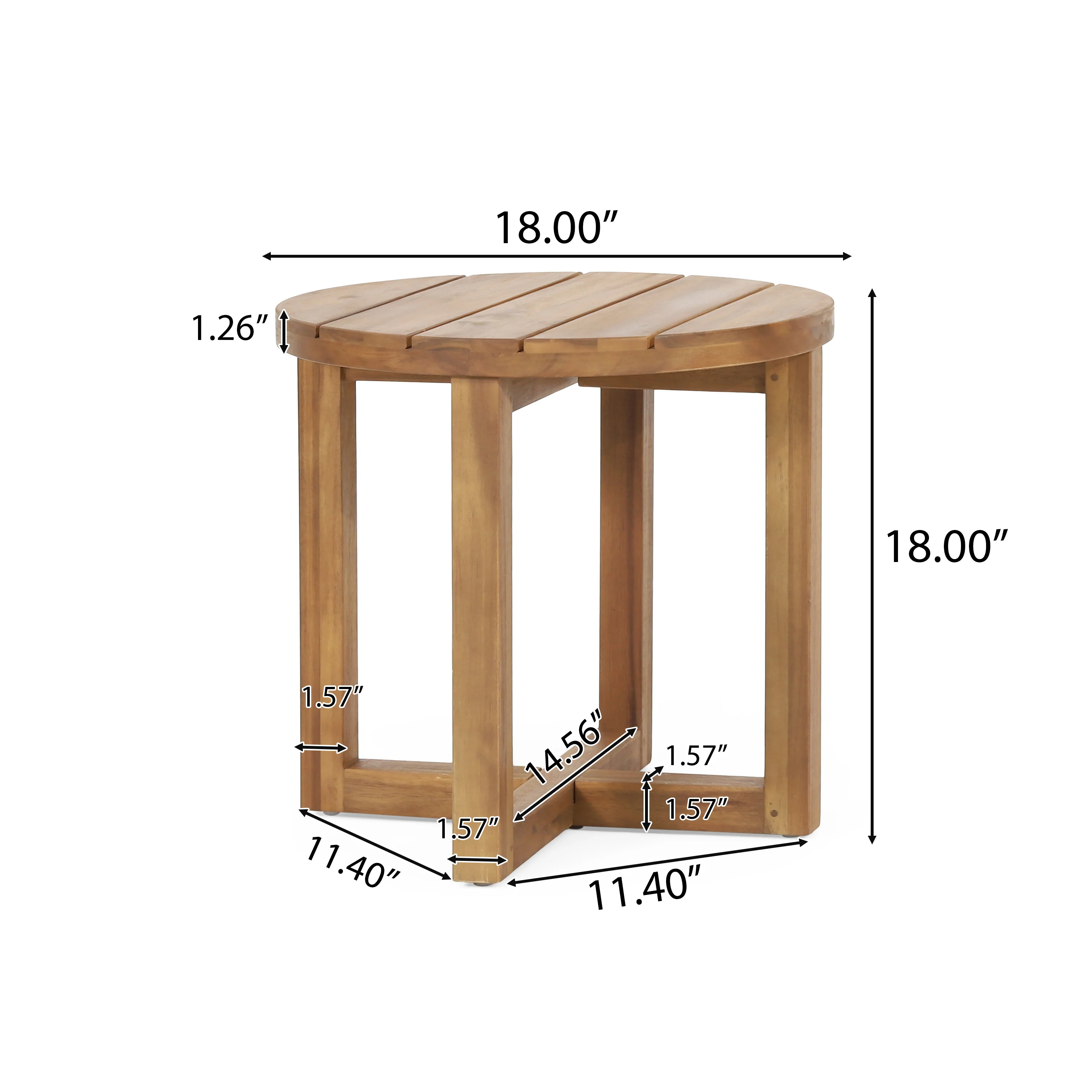 Hobbs Outdoor Acacia Wood Circular Side Table, Teak - furnishings