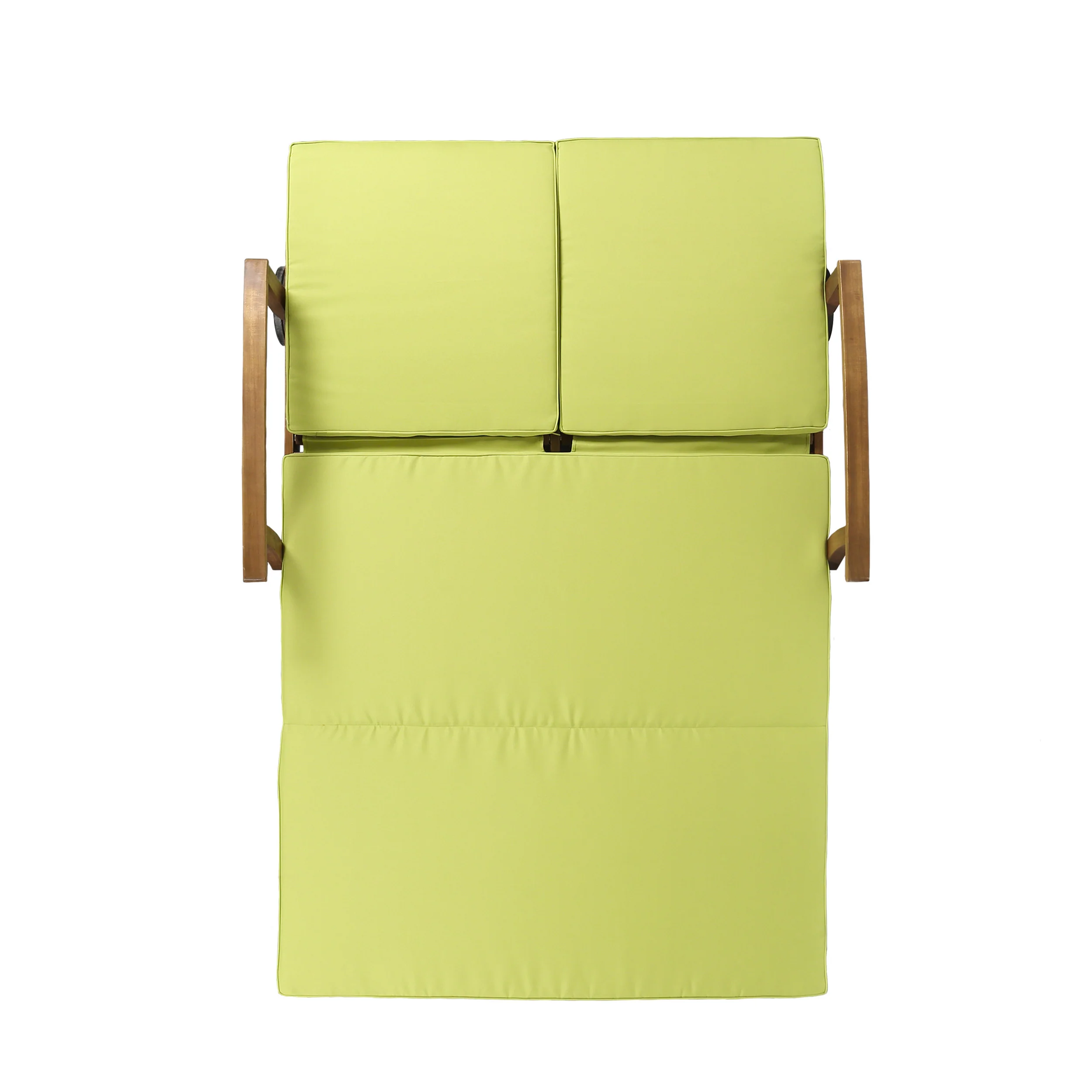 Samantha Double Chaise Lounge for Yard and Patio, Acacia Wood Frame - furnishings