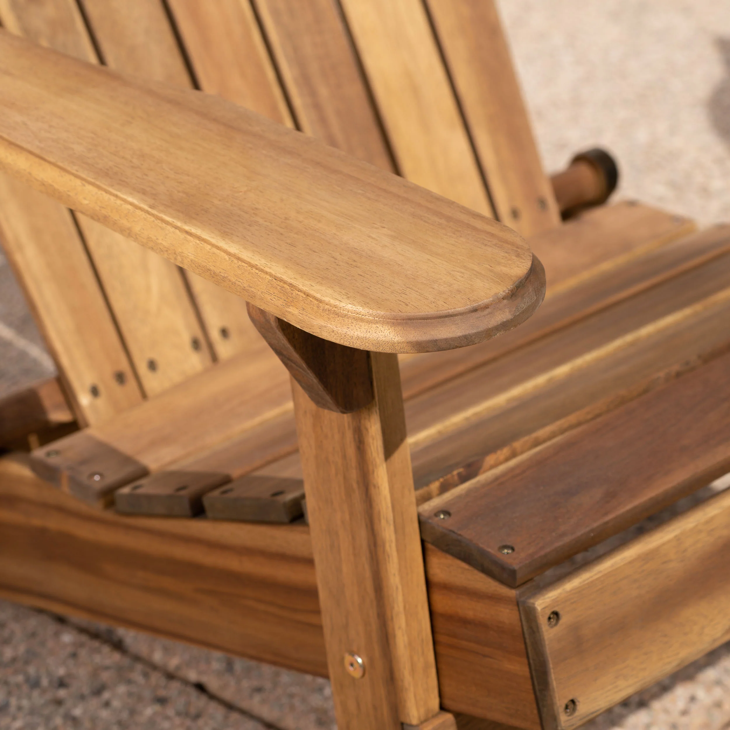 Jasper Outdoor Acacia Wood 5 Piece Adirondack Chair and Fire Pit Set - furnishings