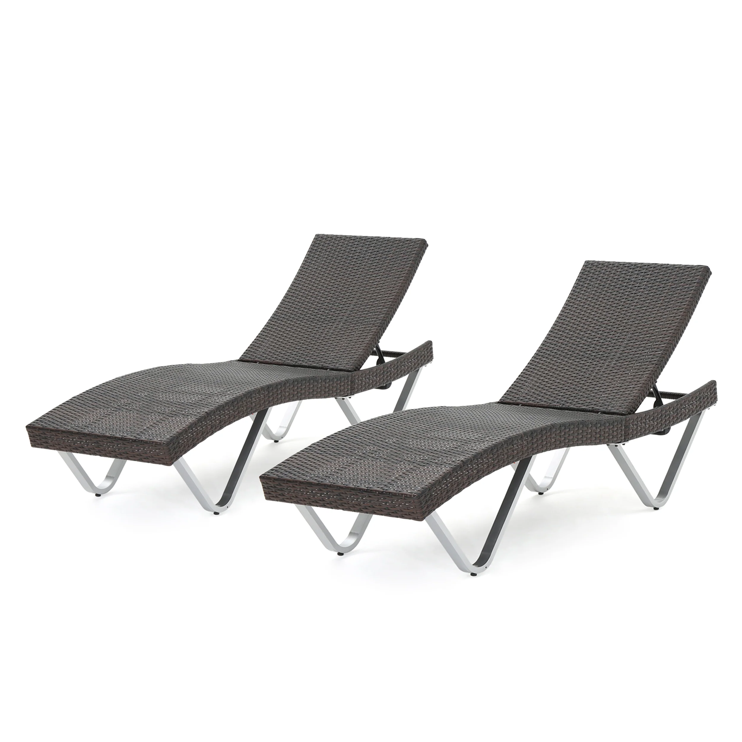 Manuela Outdoor Brown Wicker Aluminum Chaise Lounge Chair - furnishings