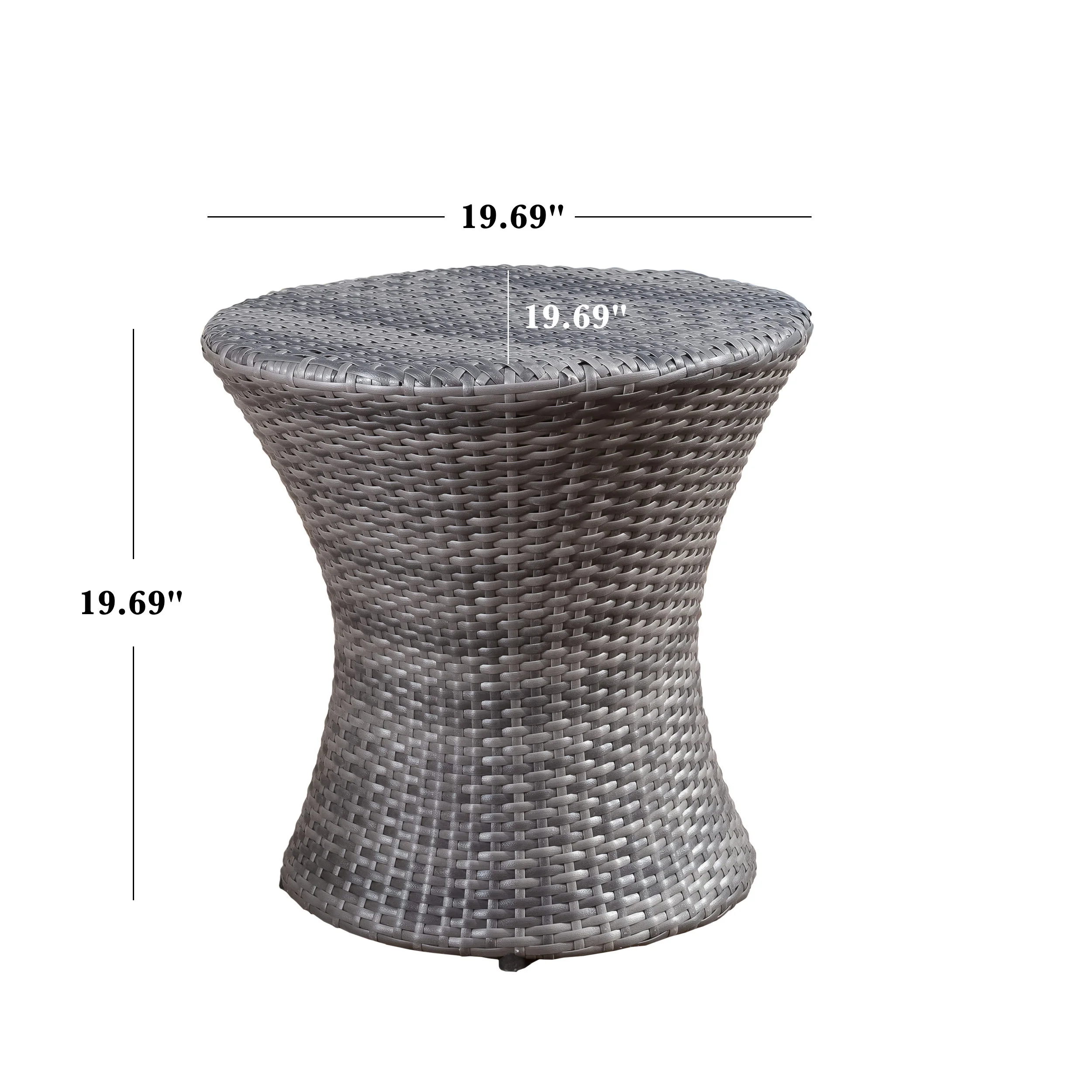 Lorenzo Outdoor Grey Wicker Side Table - furnishings