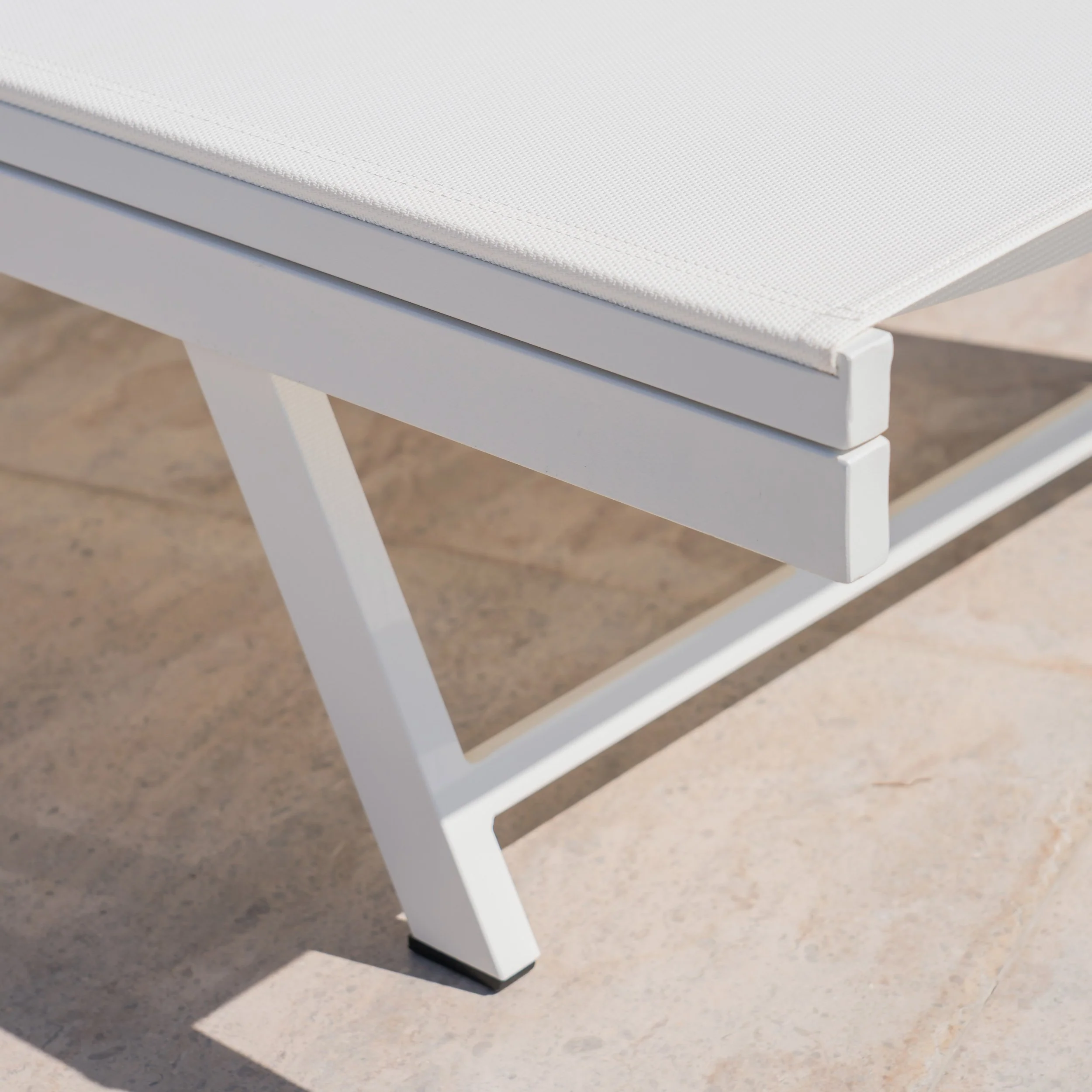 Simon Outdoor Aluminum and Mesh Chaise Lounge - furnishings