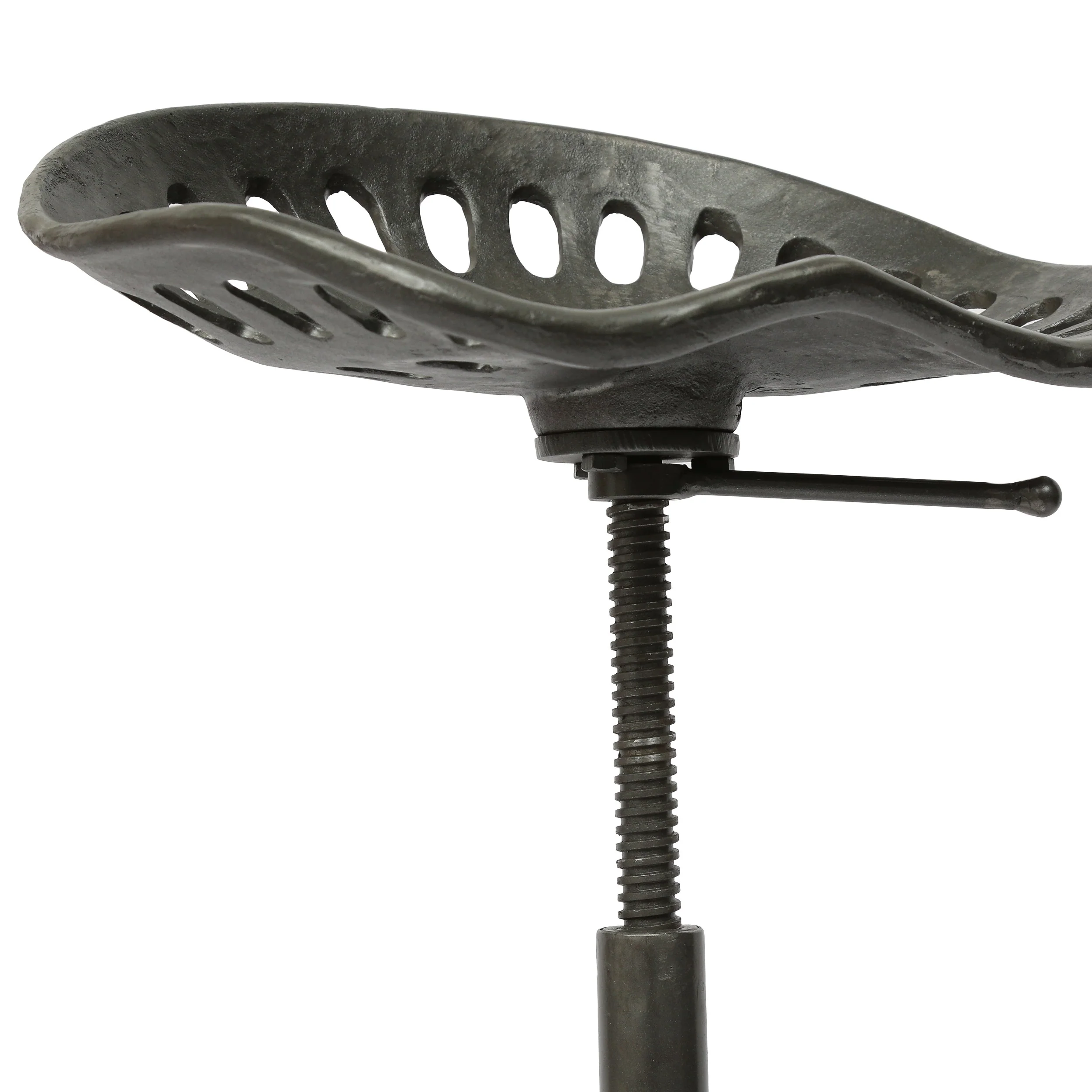 Laymon Industrial Handcrafted Cast Iron Saddle Seat Barstool - furnishings