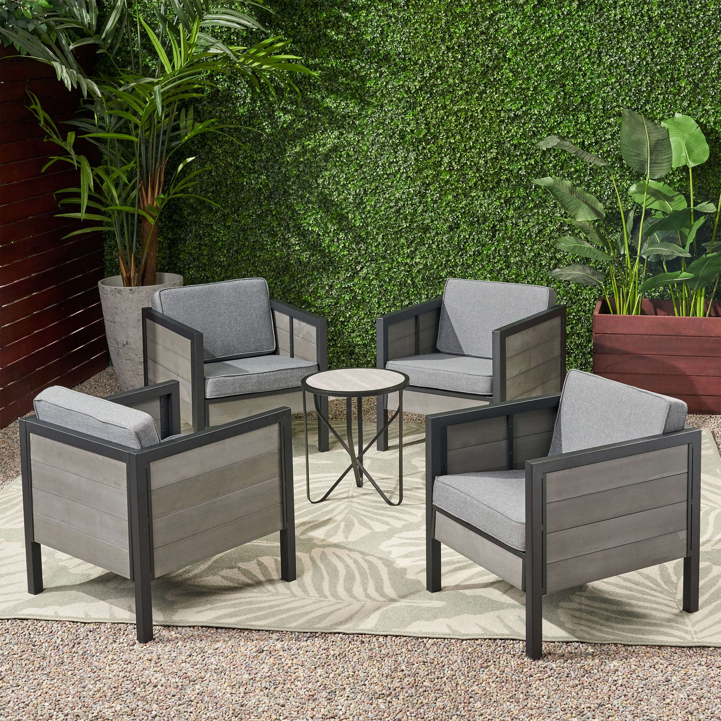 Grace Outdoor Club Chair with Cushions (Set of 4) - furnishings