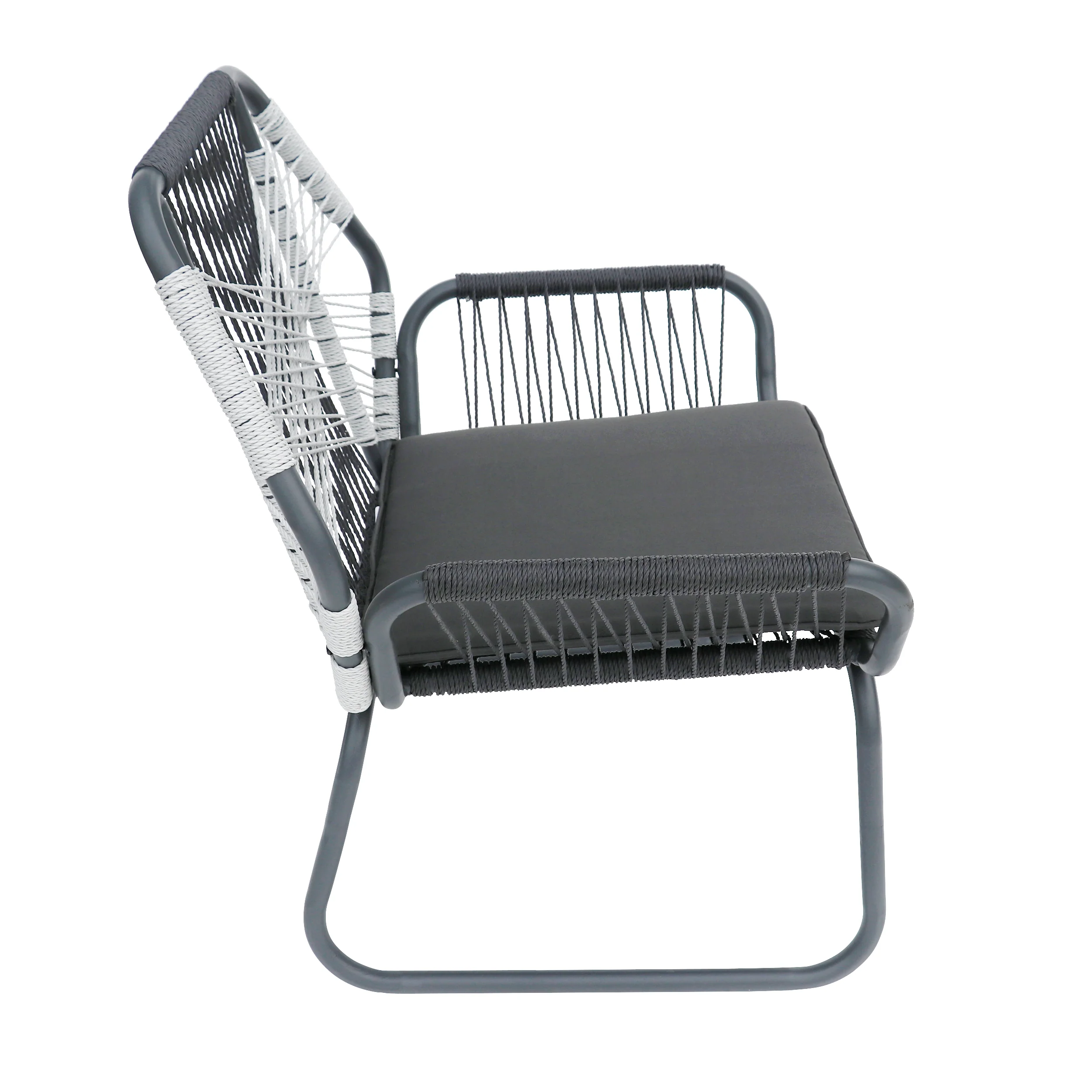 Gloria Outdoor Rope and Steel Club Chairs (Set of 2) - furnishings