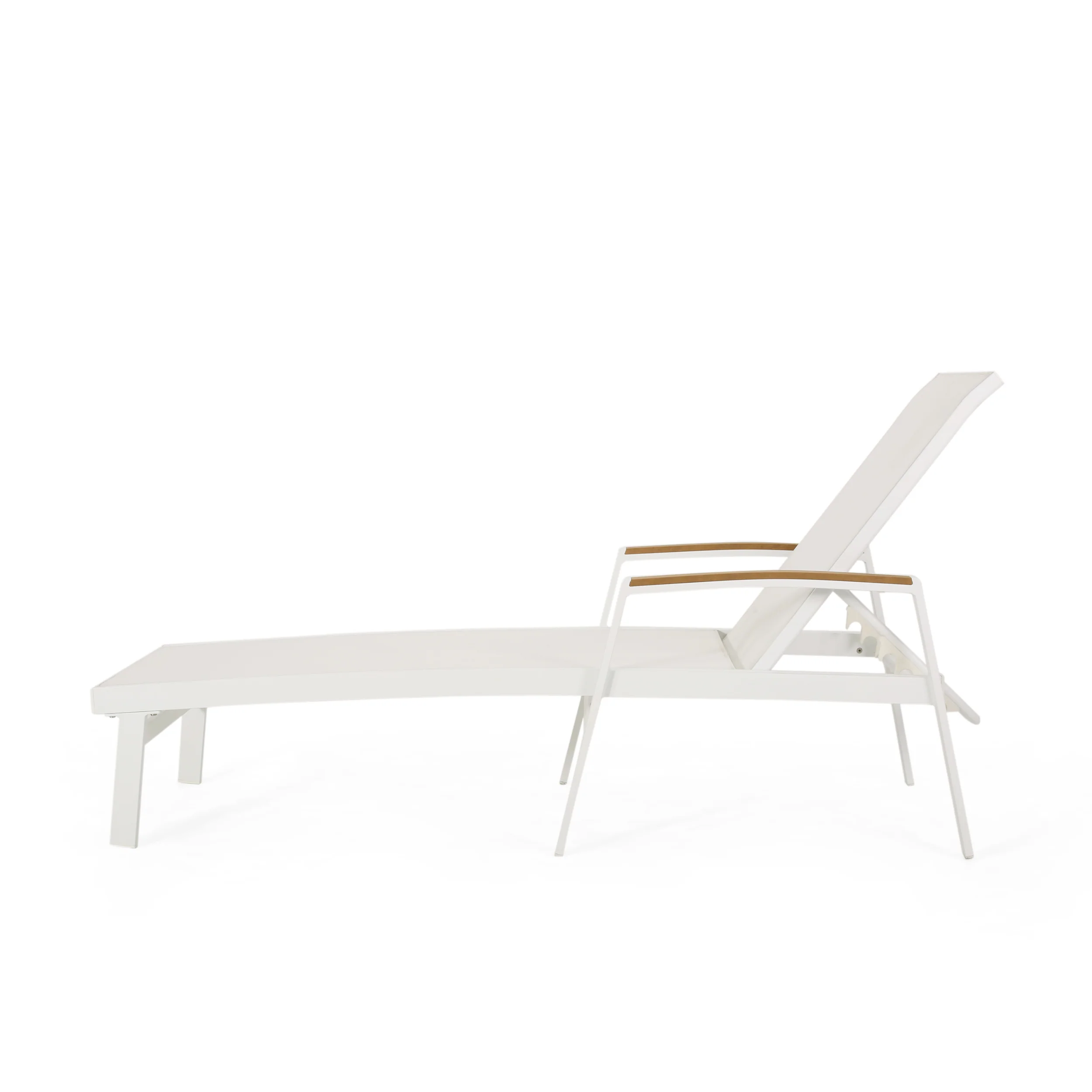 Joy Outdoor Aluminum Chaise Lounge with Mesh Seating (Set of 4) - furnishings