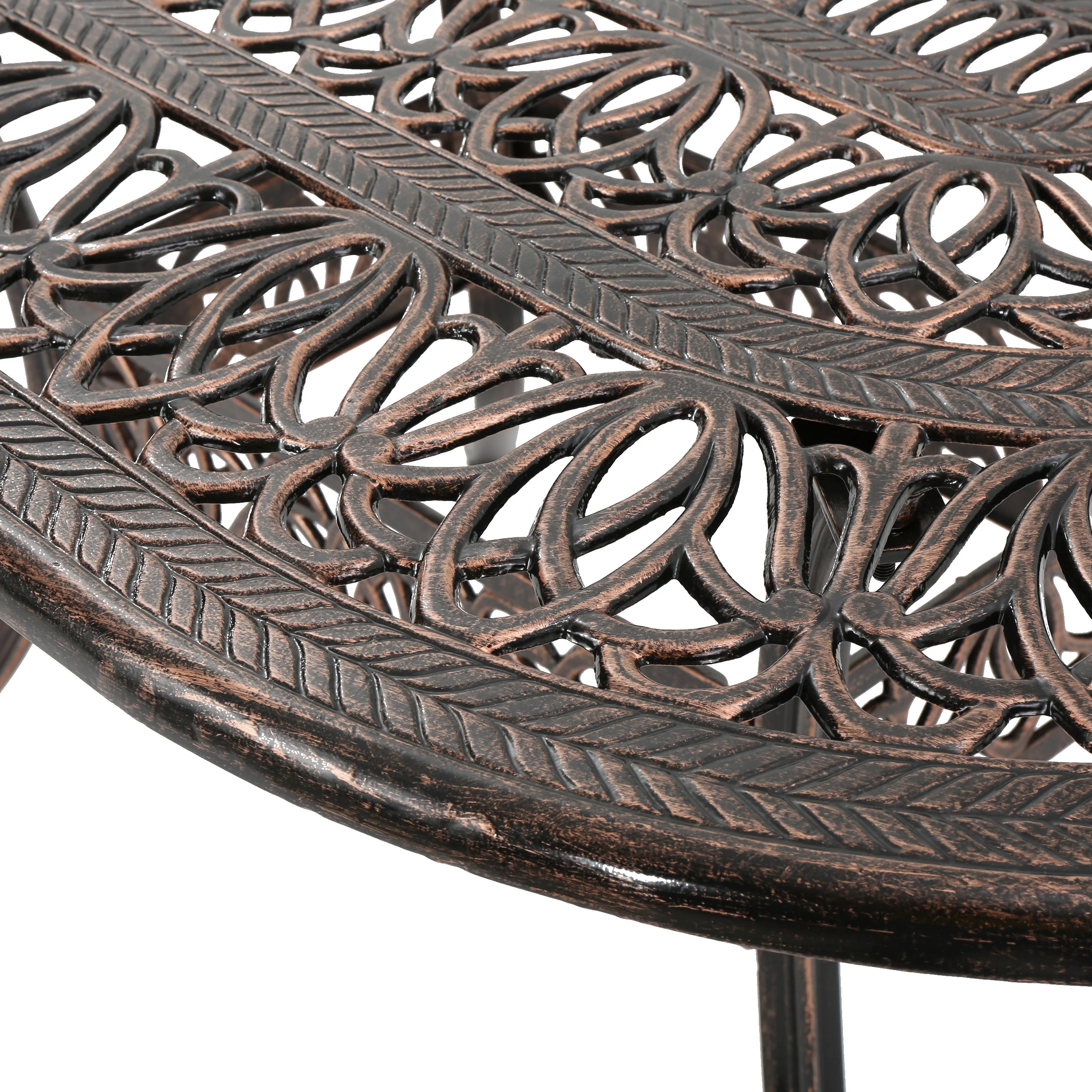 Jameson Home Haitian Outdoor Cast Aluminum Oval Dining Table - furnishings