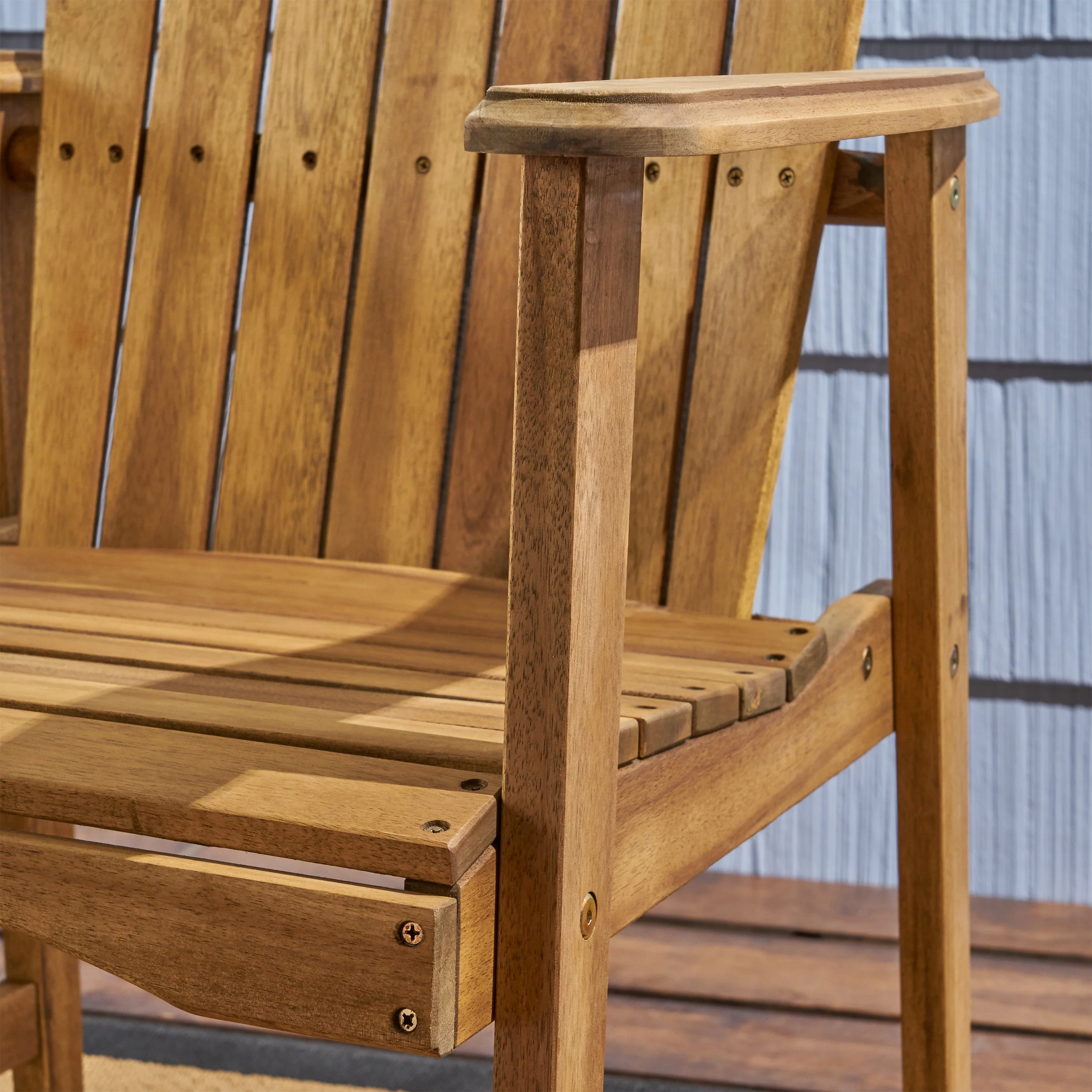 Easter Outdoor Weather Resistant Acacia Wood Adirondack Dining Chairs (Set of 2) - furnishings