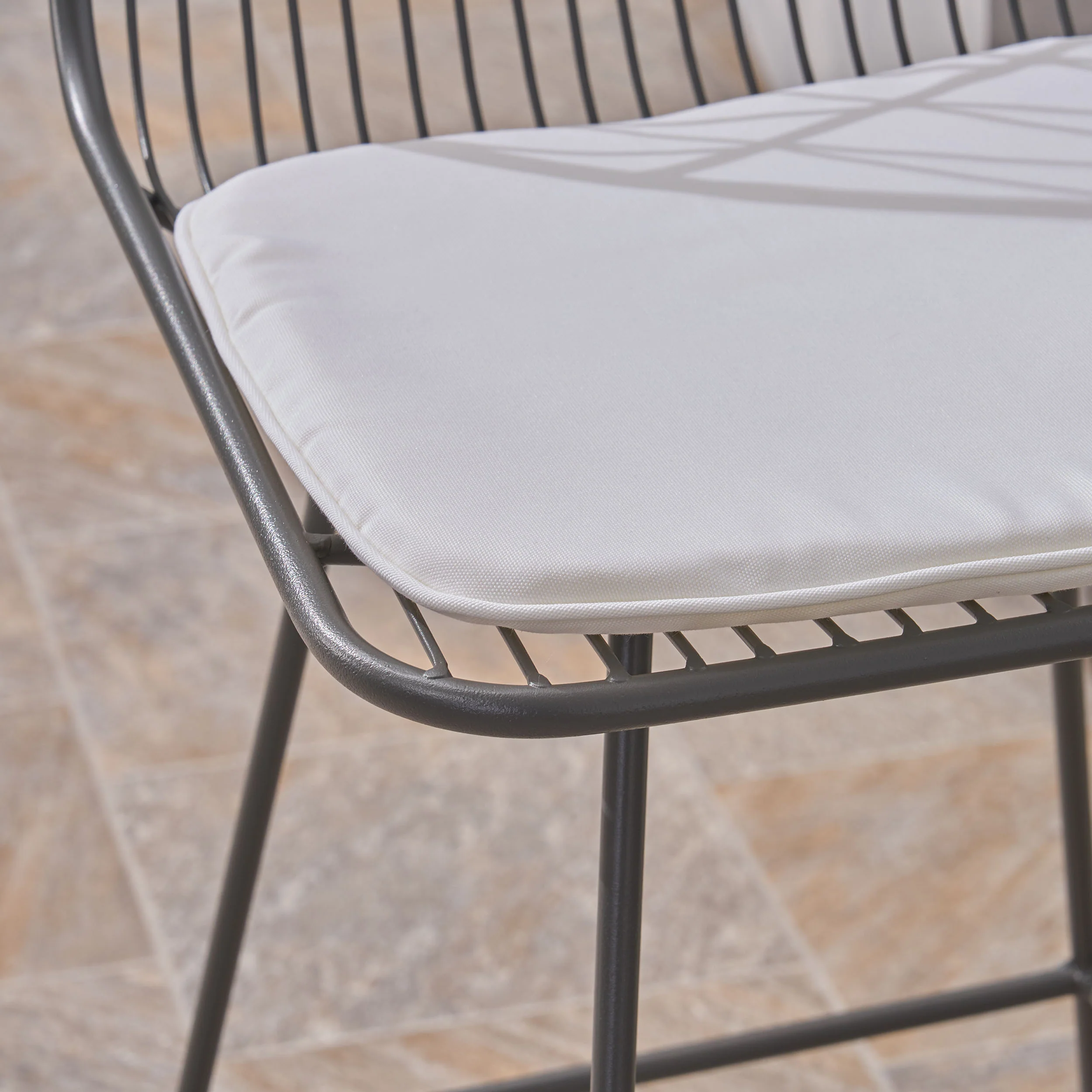 Hedy Outdoor Wire Counter Stools with Cushions (Set of 4) - furnishings