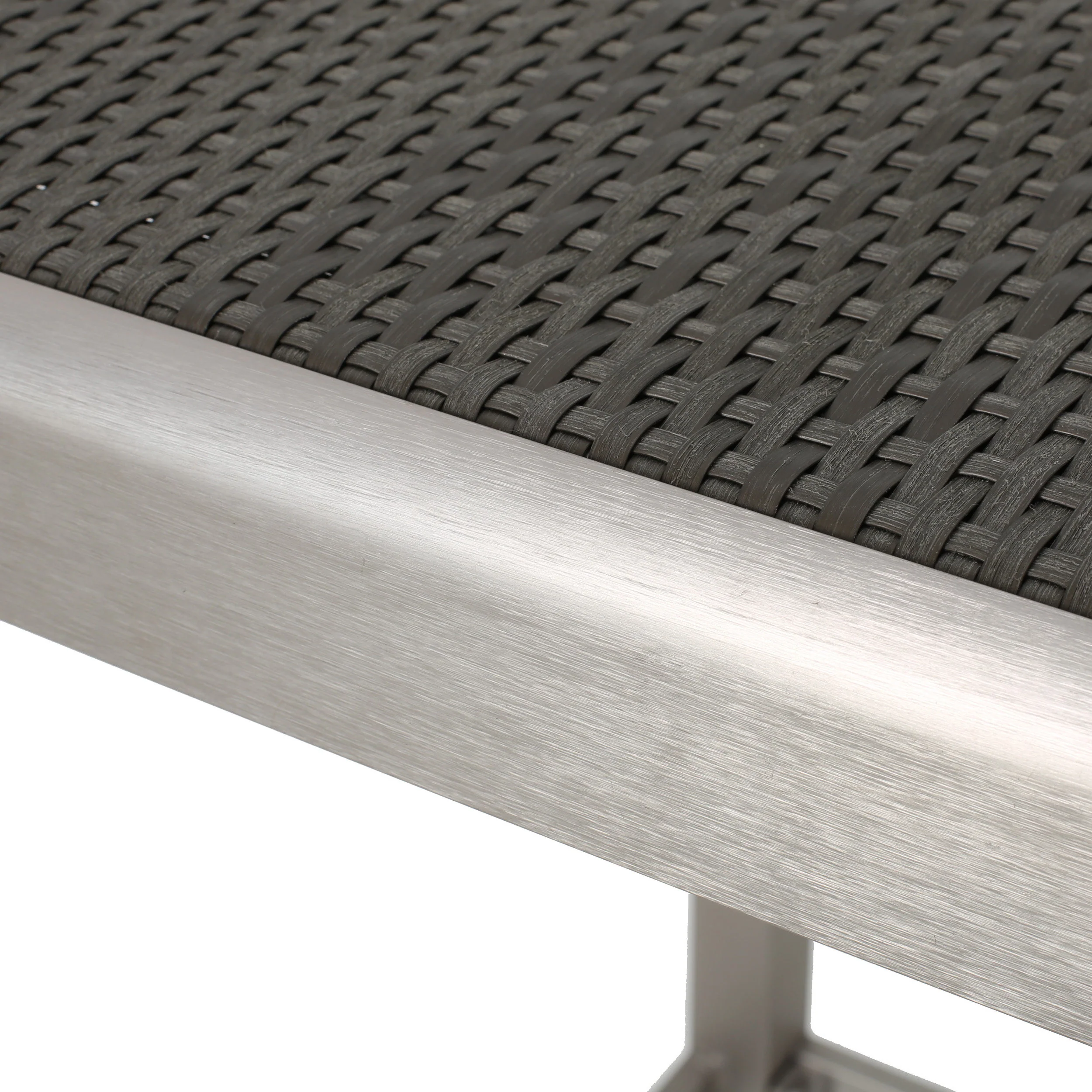 Capral Outdoor Modern Gray Wicker Bar Table with Aluminum Frame - furnishings