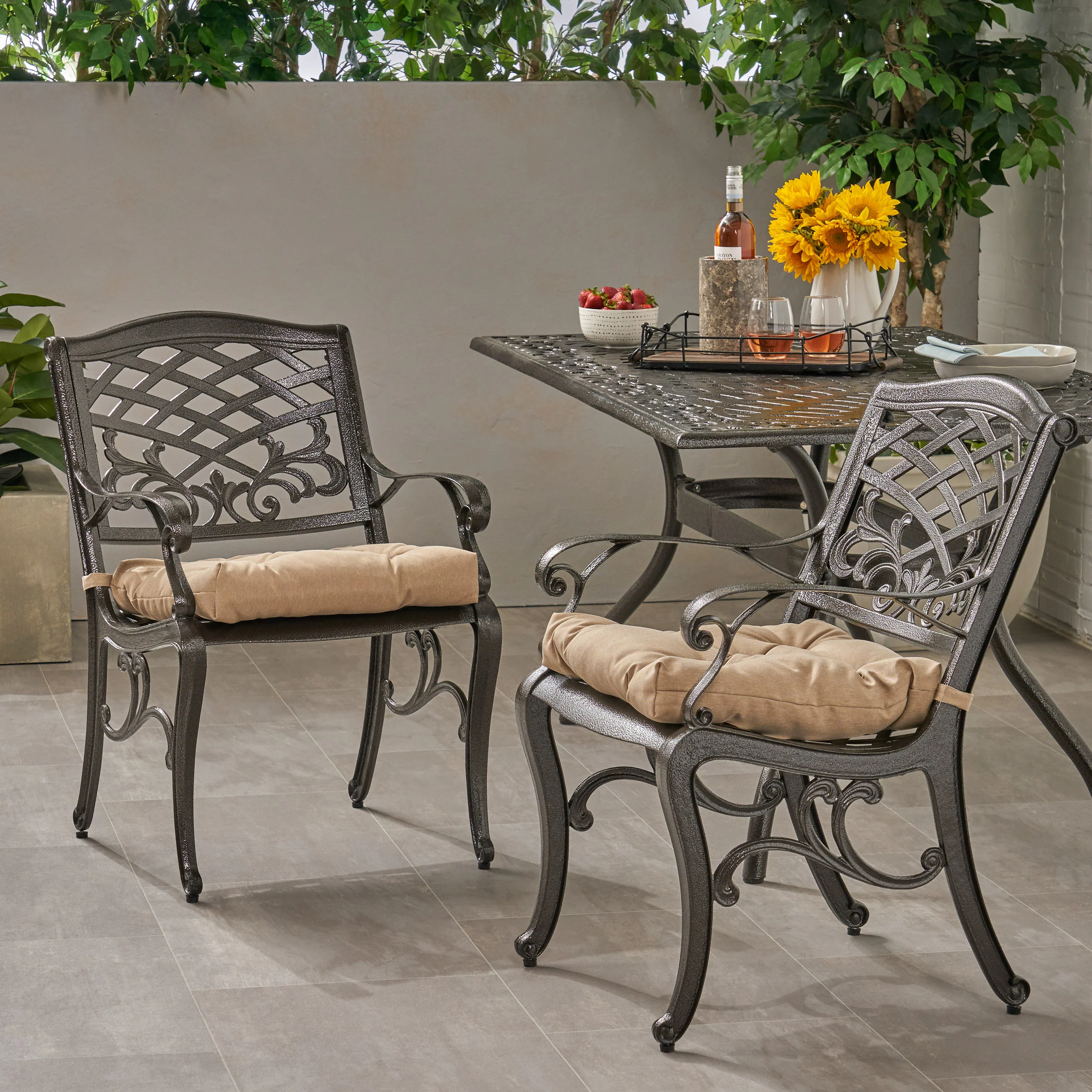 Juel Outdoor Dining Chair with Cushion (Set of 2) - furnishings