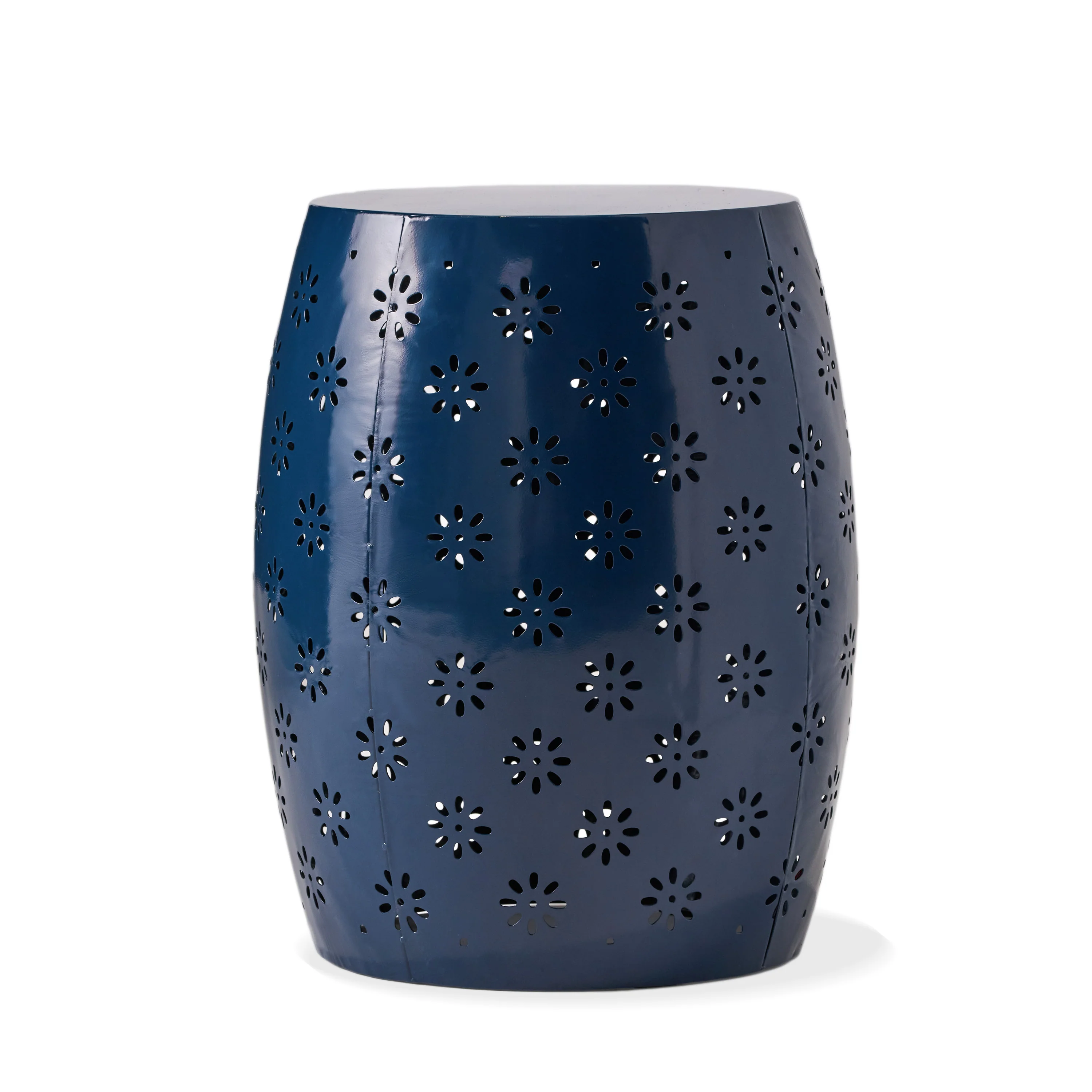 Breeze Outdoor Modern Floral Lace-Cut Metal Accent Side Table - furnishings