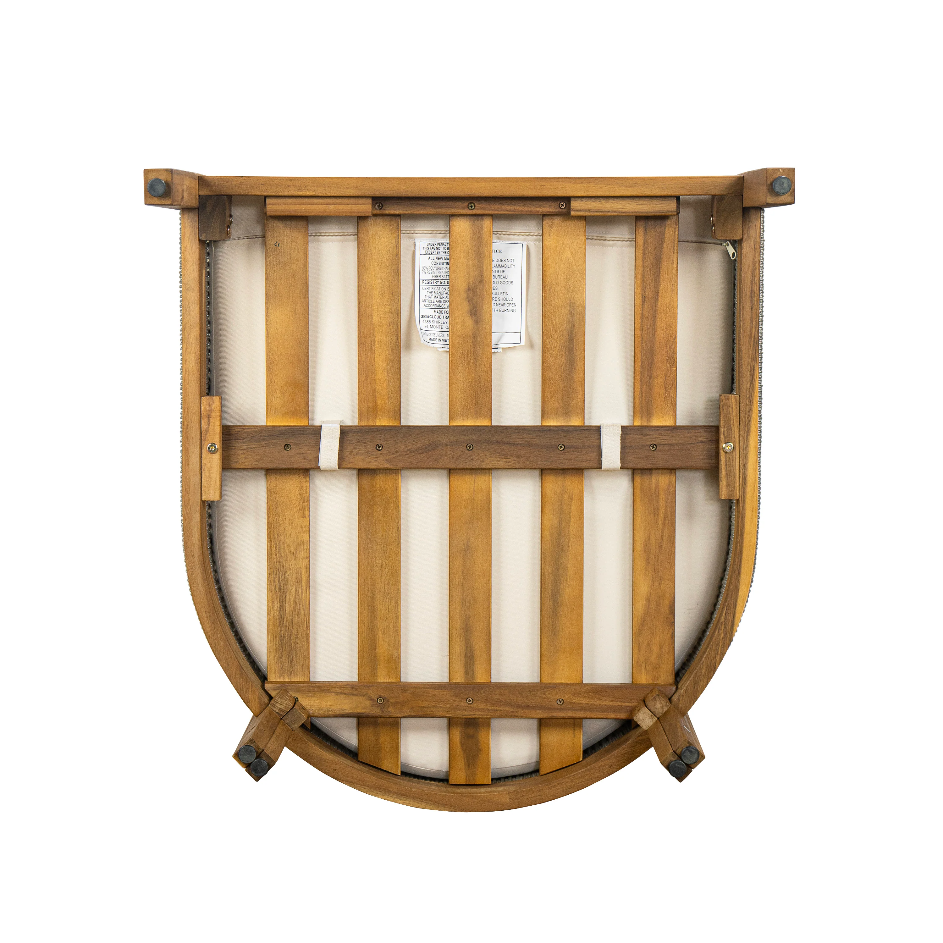 Rowane Teak Rope Weave Acacia Wood Outdoor Club Chairs with Beige Cushions - furnishings