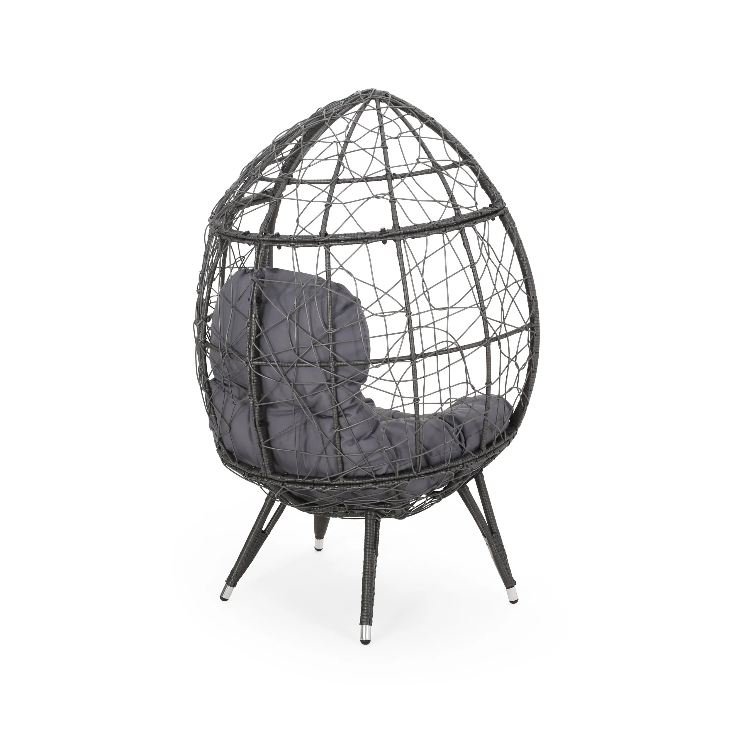 Hendryx Outdoor Freestanding Wicker Teardrop / Egg Chair - furnishings