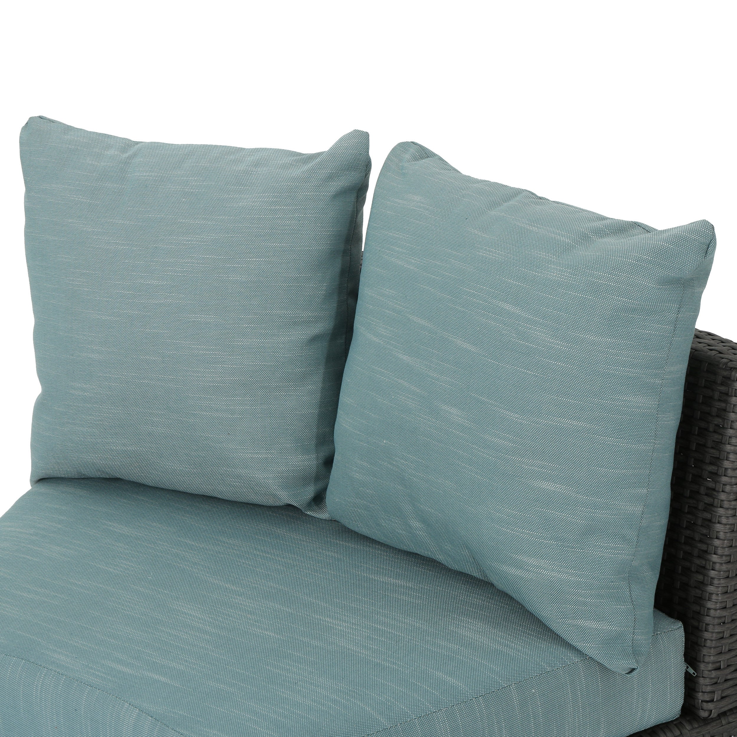 Harper Outdoor Wicker Curved Loveseat Sectional with Cushions - furnishings
