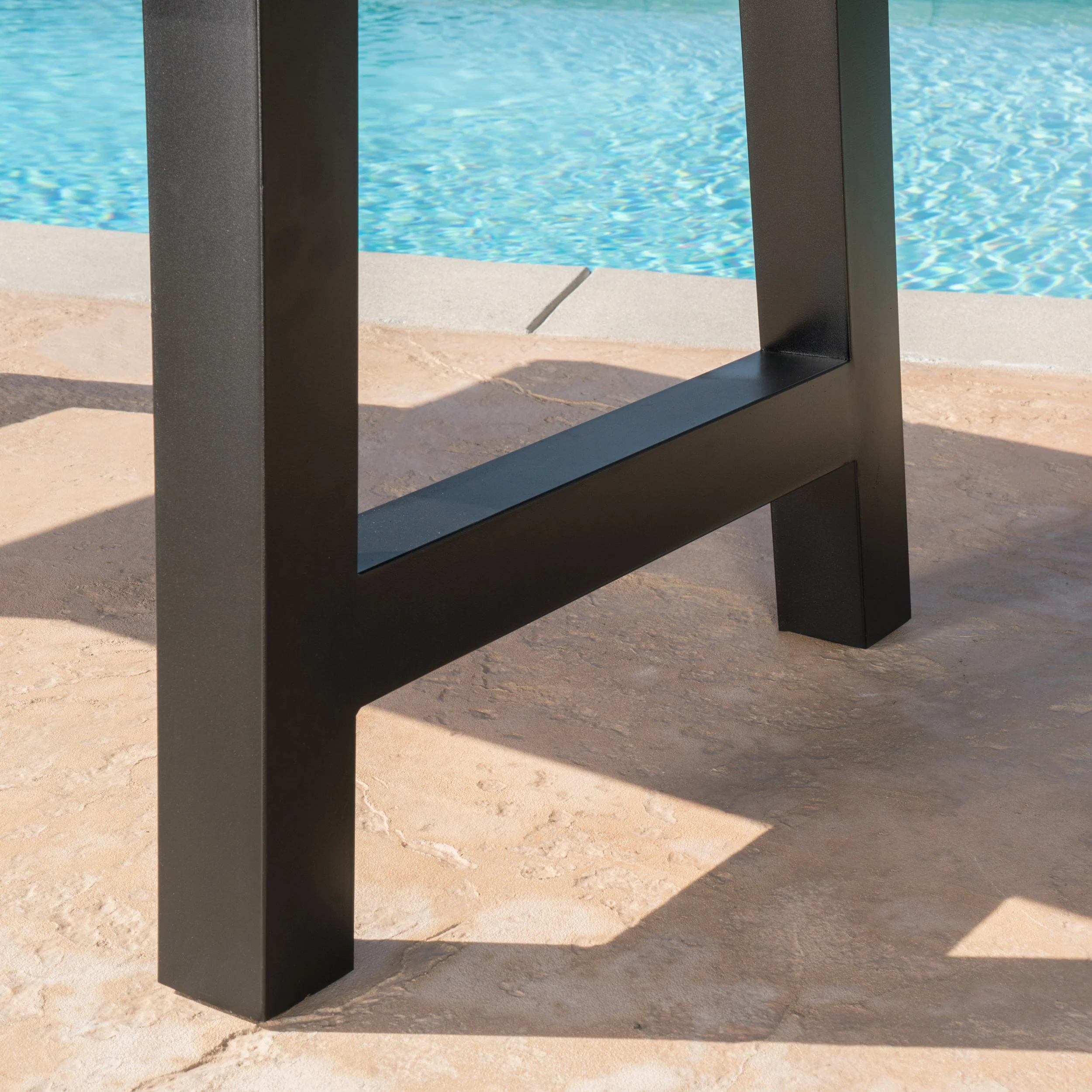 Doris Outdoor Brown Stone Finish Light Weight Concrete Dining Table - furnishings