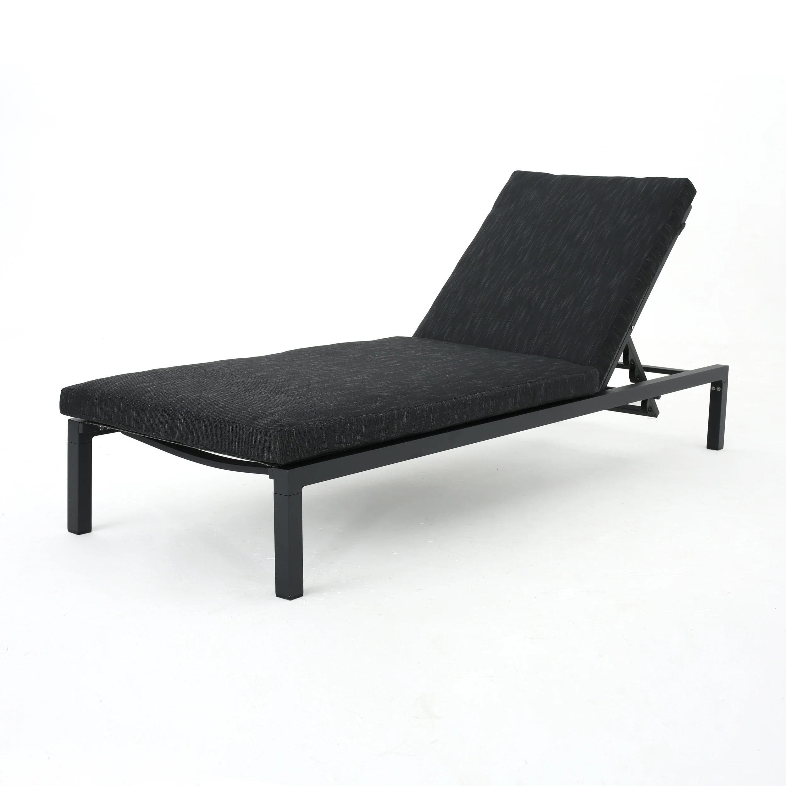 Nealie Outdoor Mesh Aluminum Frame Chaise Lounge w/ Water Resistant Cushion - furnishings