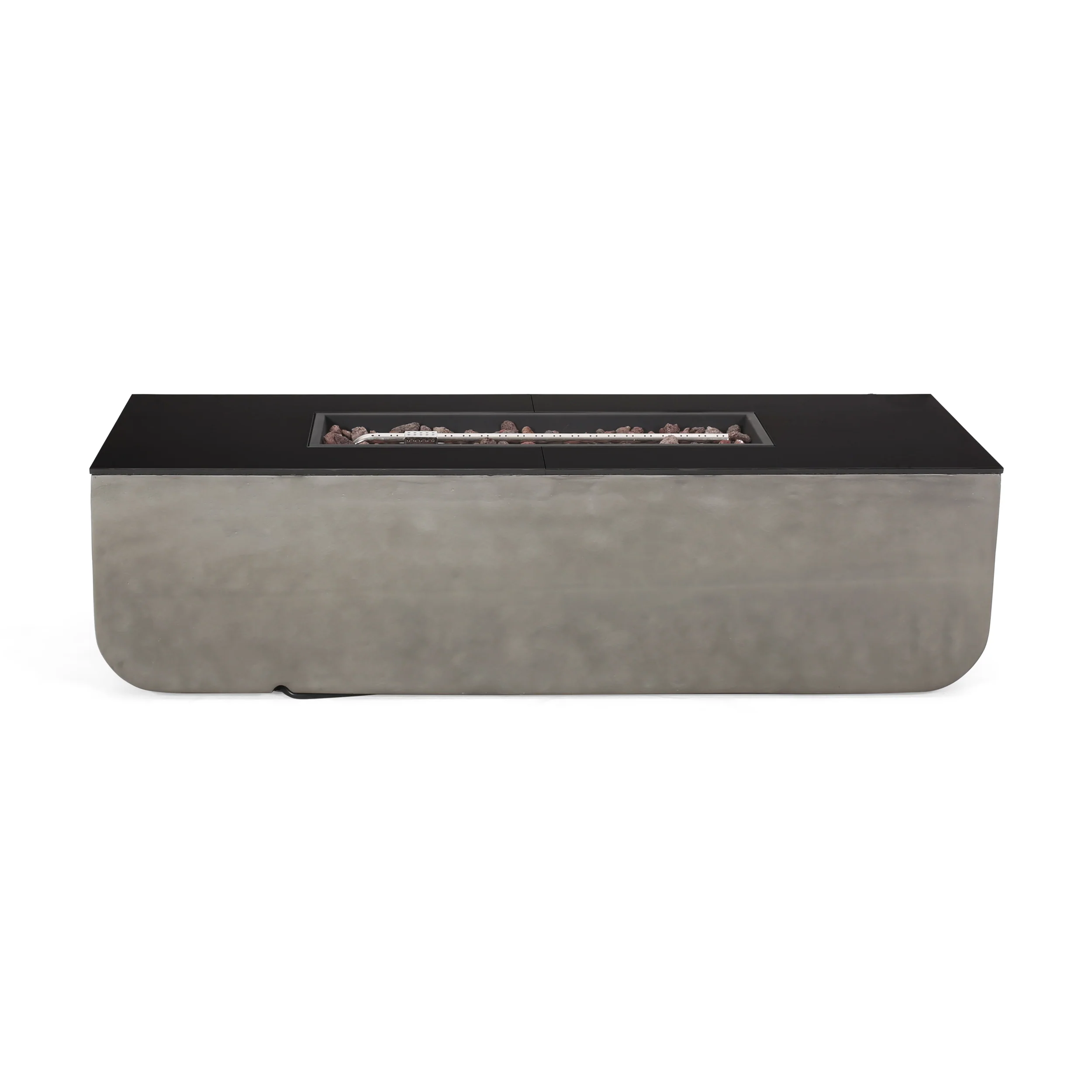 Cherie Outdoor 4 Seater Aluminum Chat Set with Fire Pit - furnishings