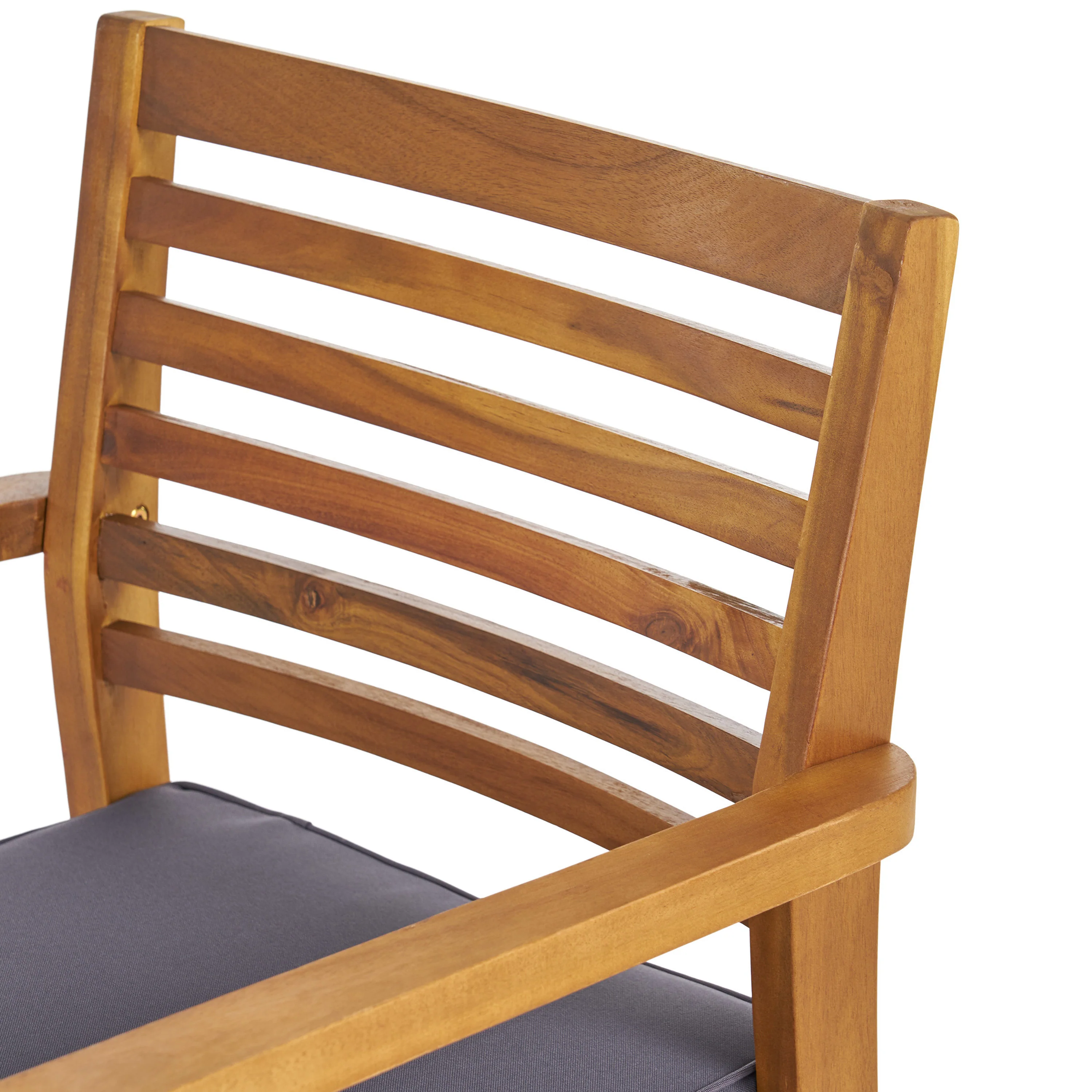 Esther Patio Dining Chairs, Acacia Wood and Outdoor Cushions - furnishings