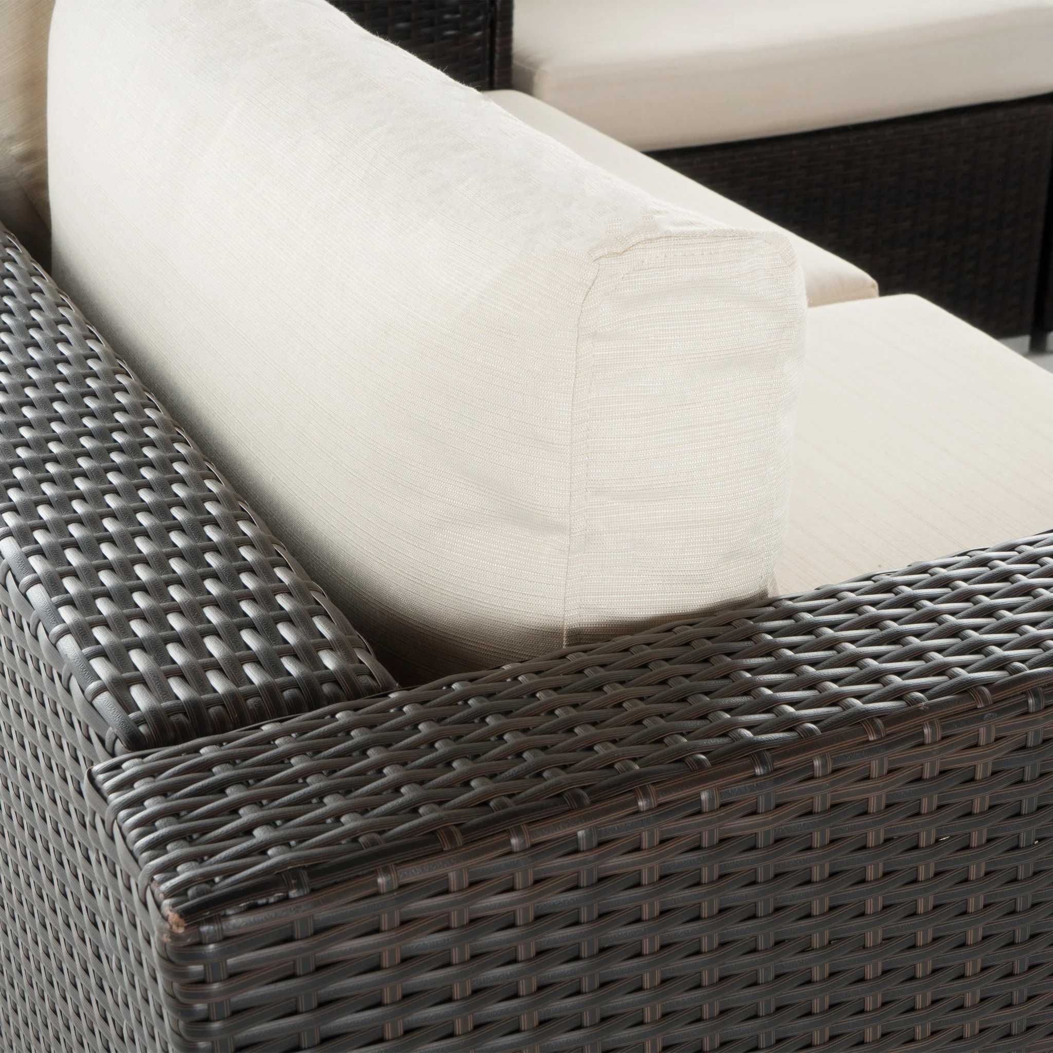 Francisco 6pc Outdoor Wicker Sectional Sofa Set w/ Cushions - furnishings