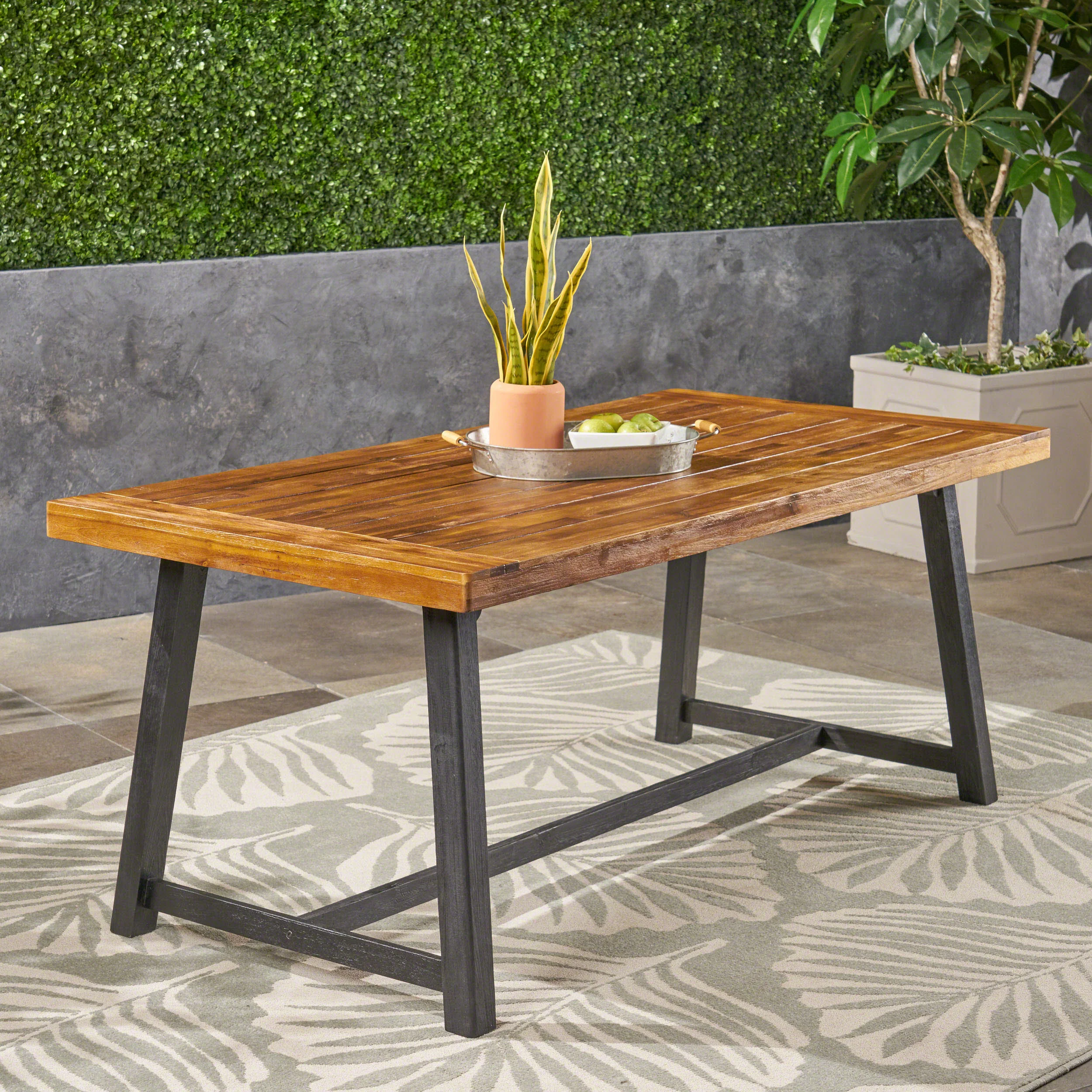 Toby Outdoor Acacia Wood Dining Table - furnishings