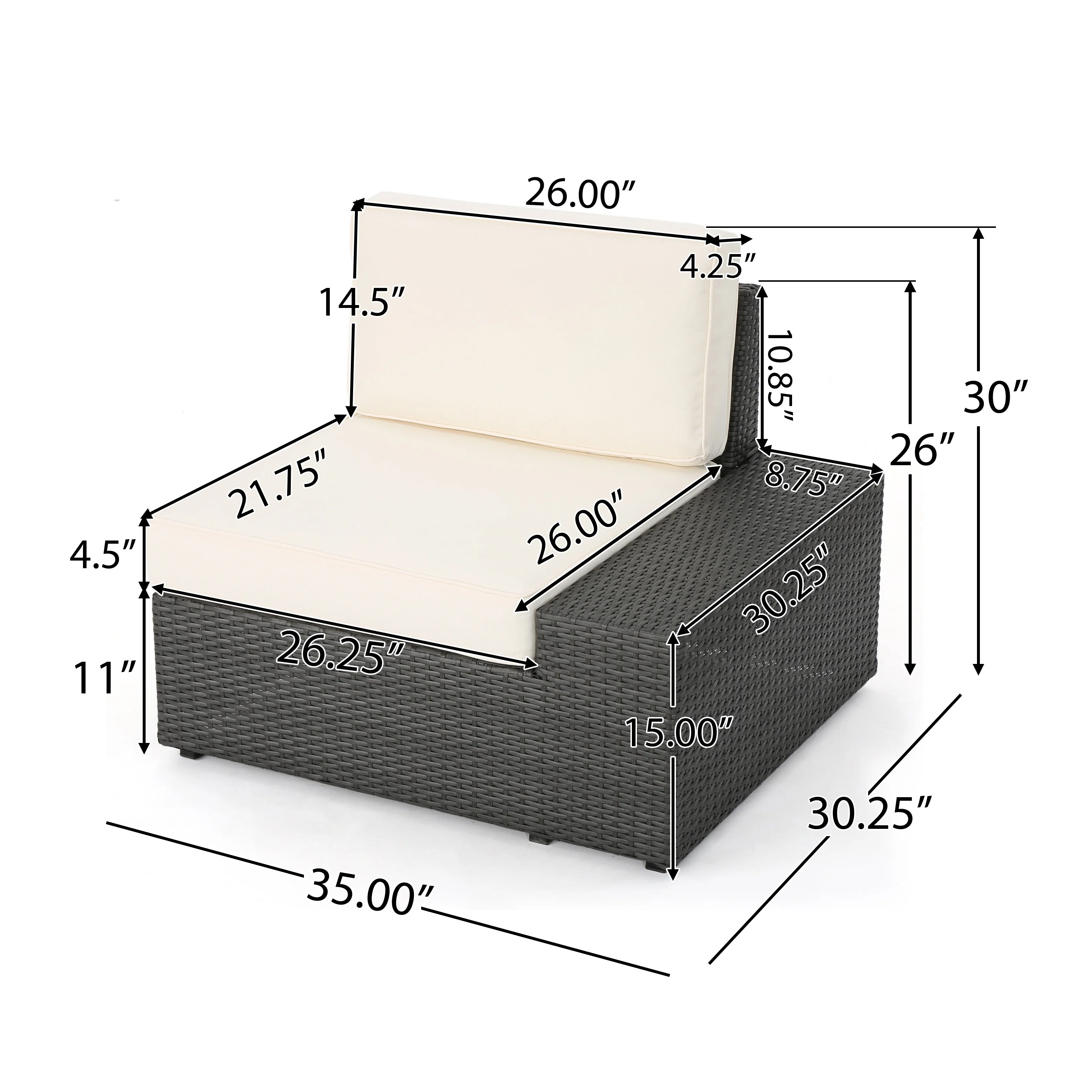 Reddington 12pc Outdoor Wicker Sectional Sofa Set w/ Cushions - furnishings