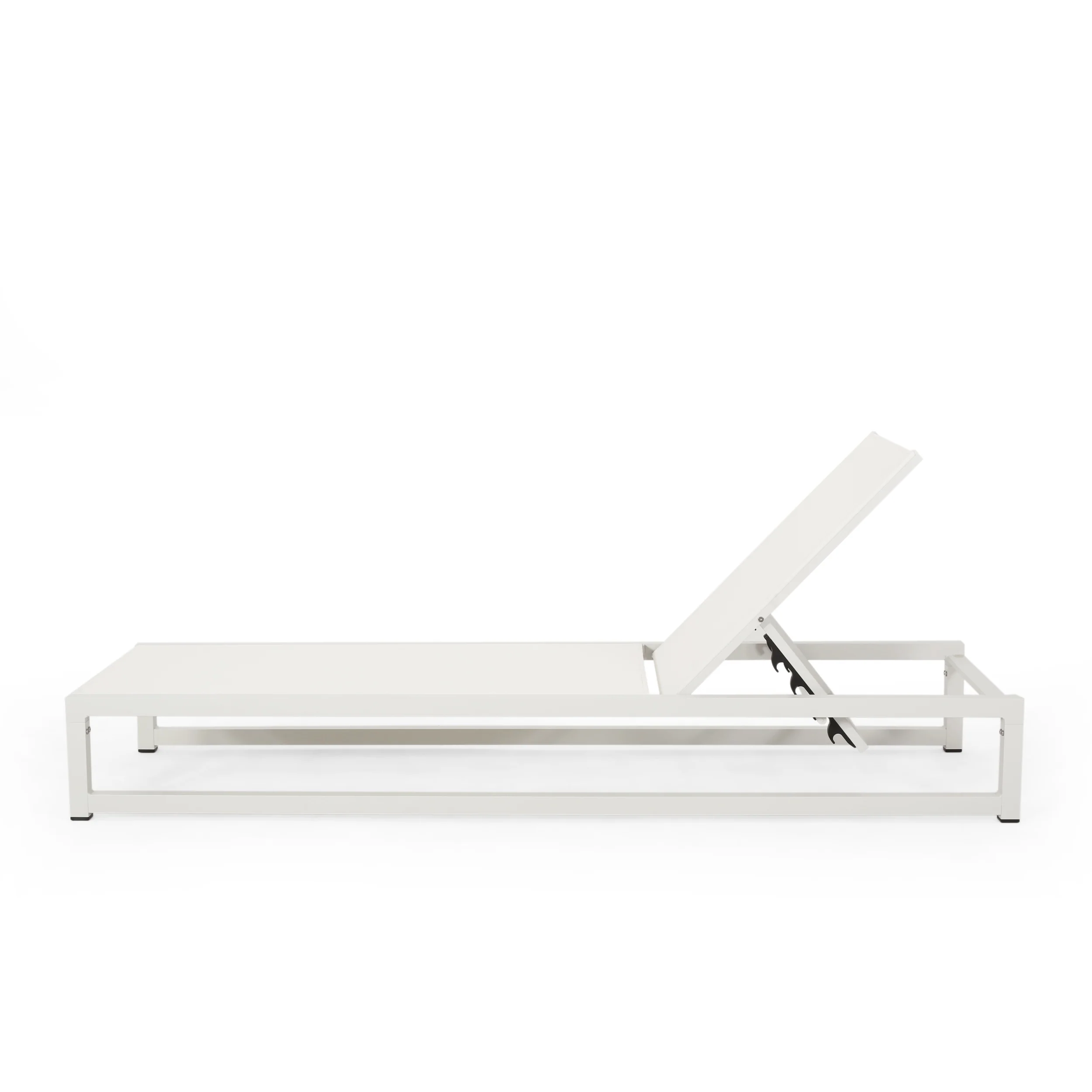 Moderna Outdoor Aluminum Chaise Lounge with Mesh Seating - furnishings