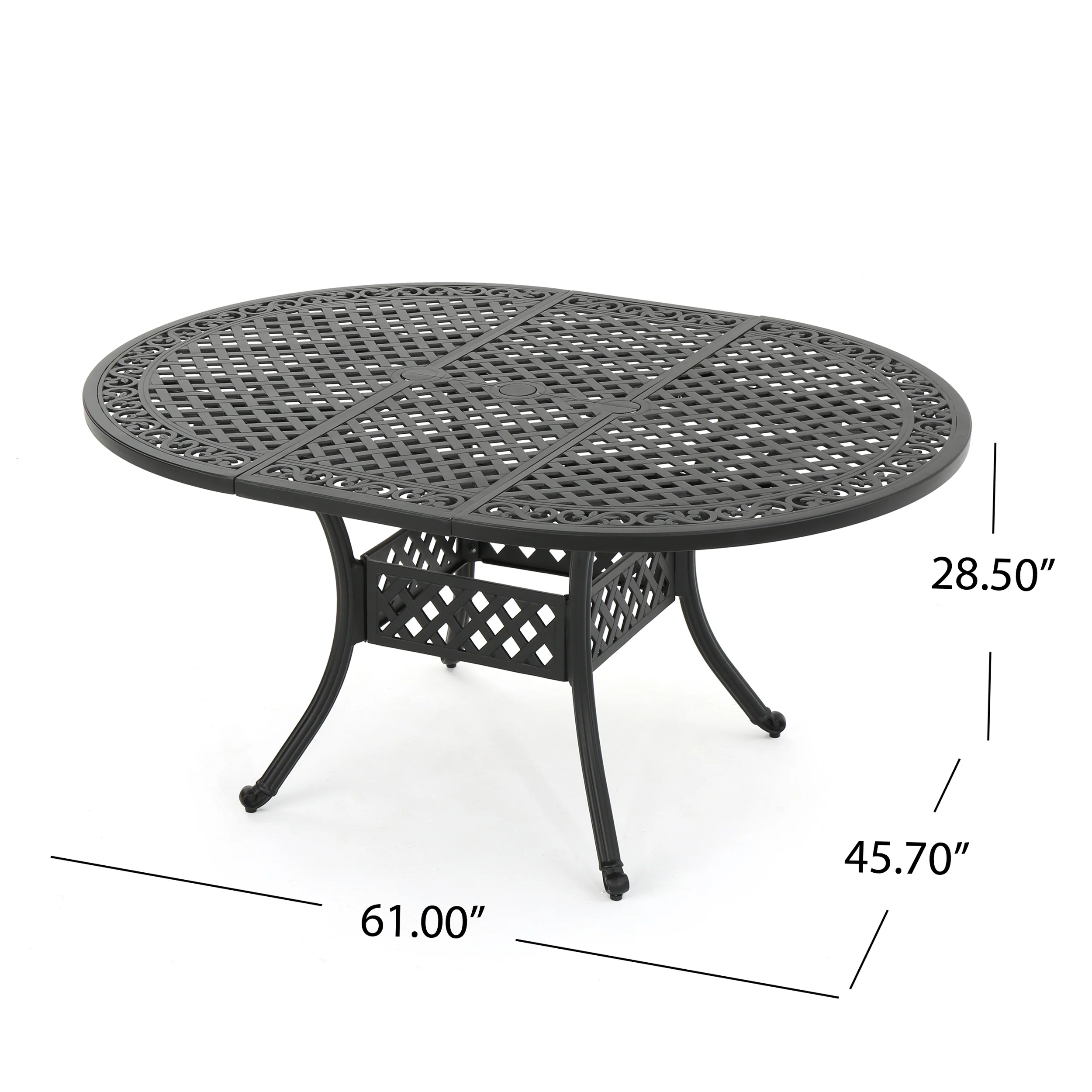 Stannis Outdoor Expandable Aluminum Dining Table - furnishings