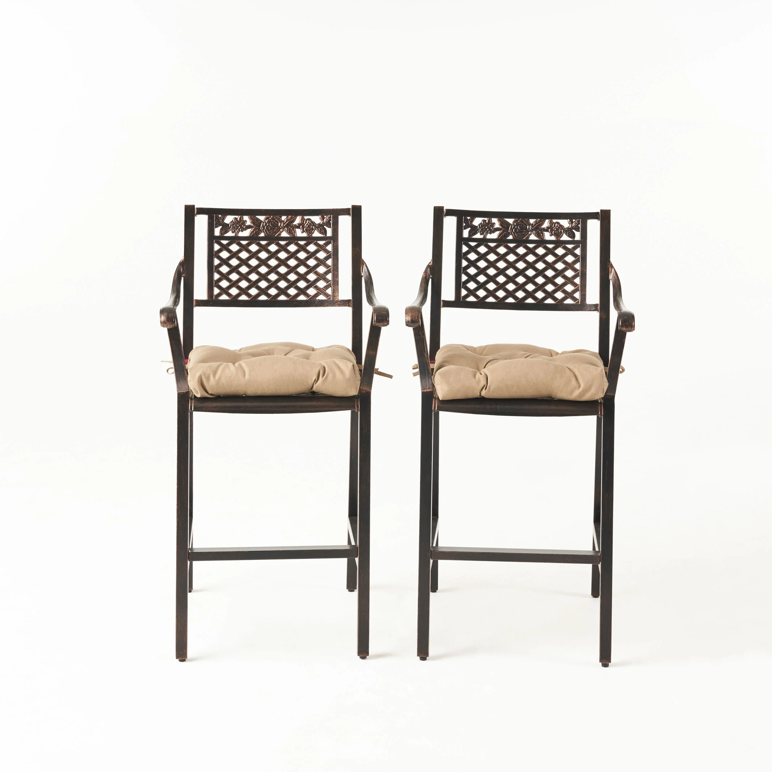 Rachel Outdoor Barstool with Cushion (Set of 2) - furnishings