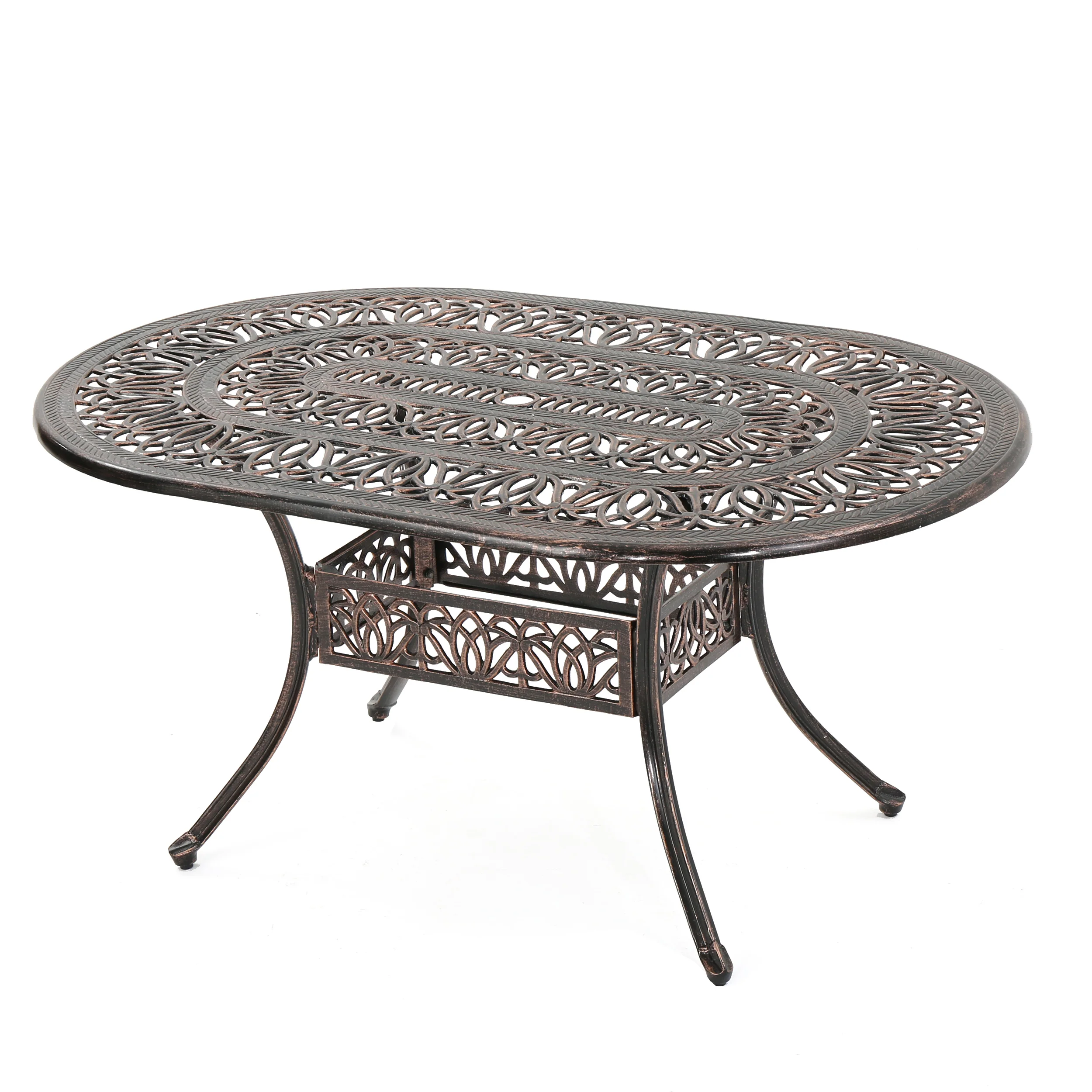 Jameson Home Haitian Outdoor Cast Aluminum Oval Dining Table - furnishings