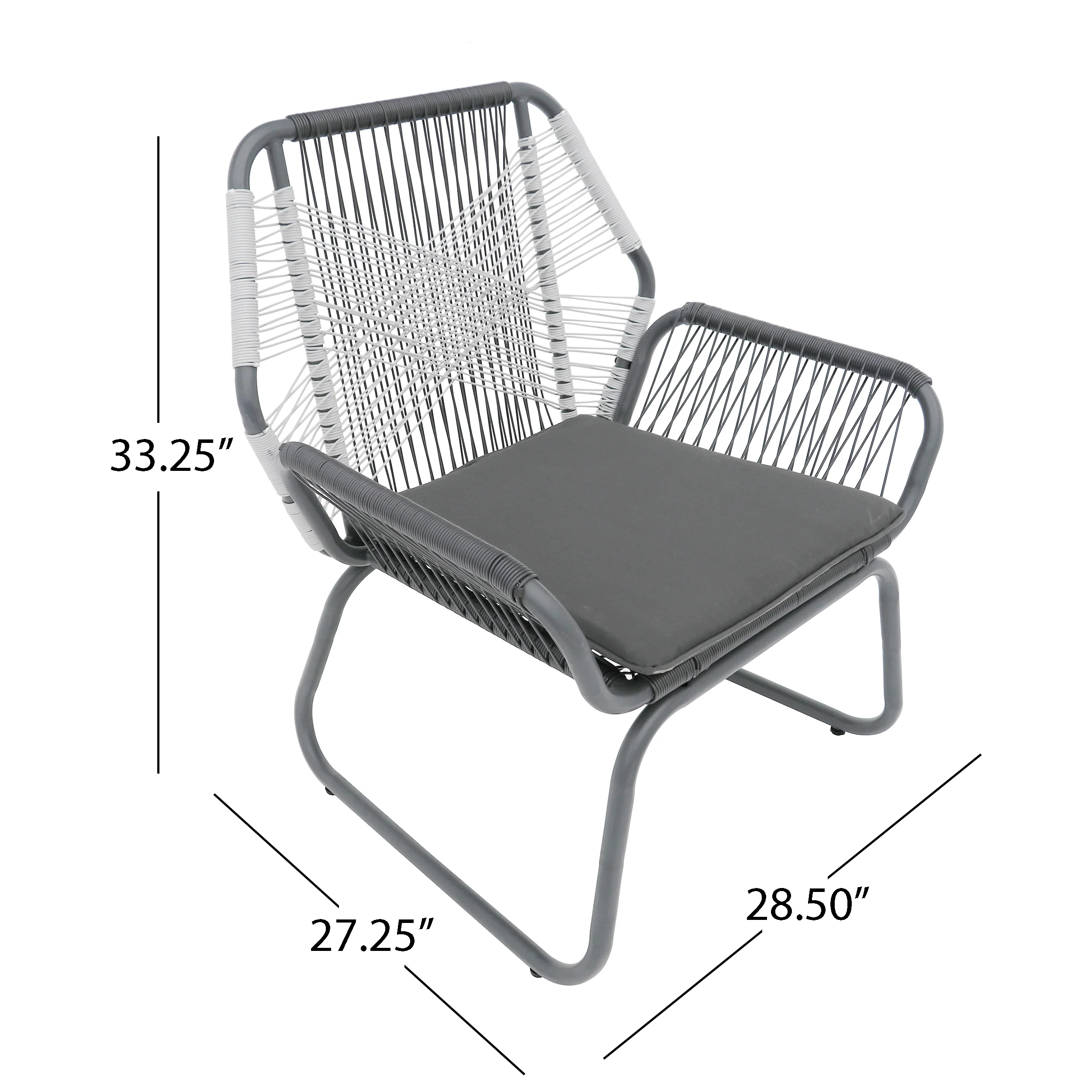 Aiden Outdoor 3 Piece Faux Rattan Chat Set - furnishings
