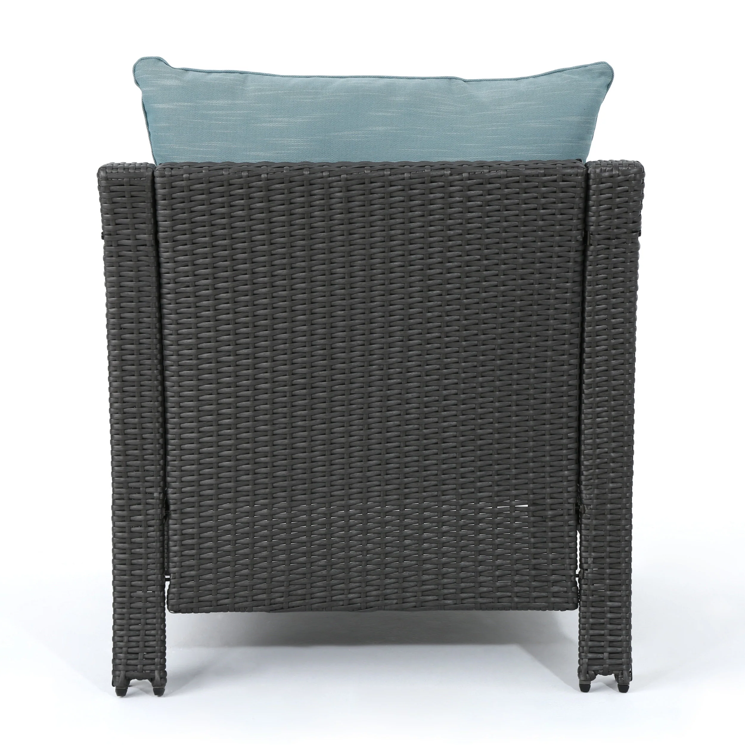Aspen Outdoor 5 Piece Wicker Water Resistant Cushion Chat Set with Fire Pit - furnishings