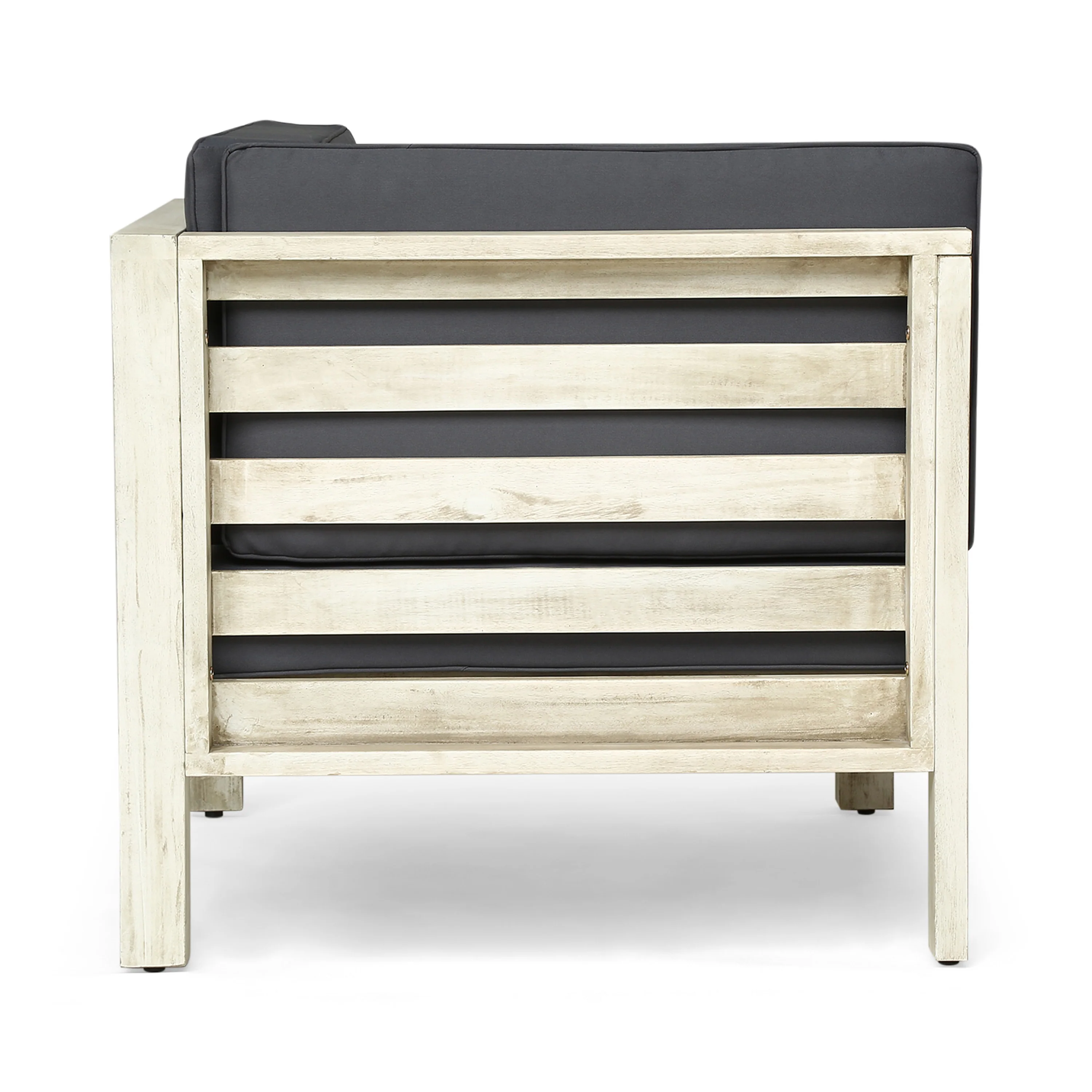 Dawson Outdoor Sectional Love Seat Set with Coffee Table - 3-Piece 2-Seater - Acacia Wood - Outdoor Cushions - furnishings